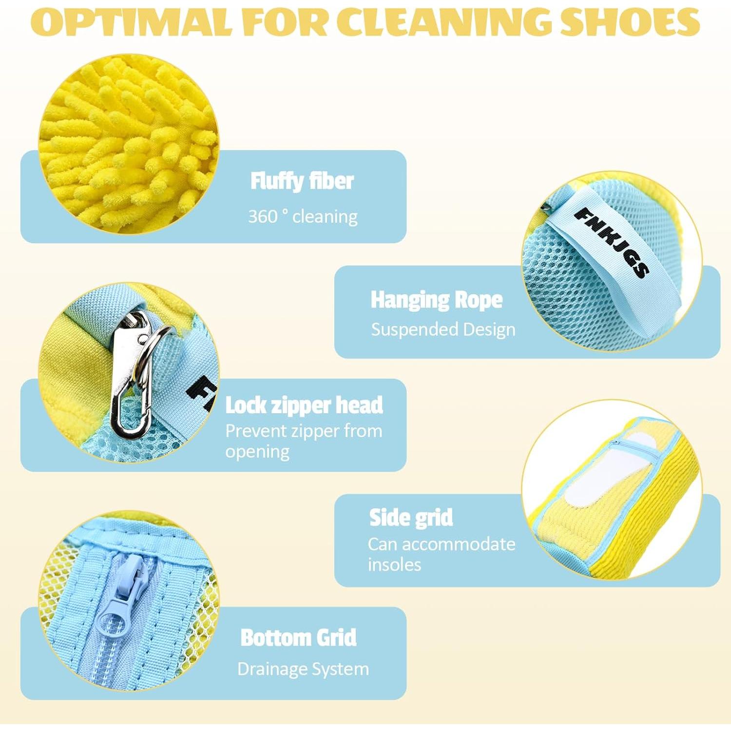 Bolsa de Lavado de Zapatos FNKJGS Amarilla 2 Pcs Reutilizable