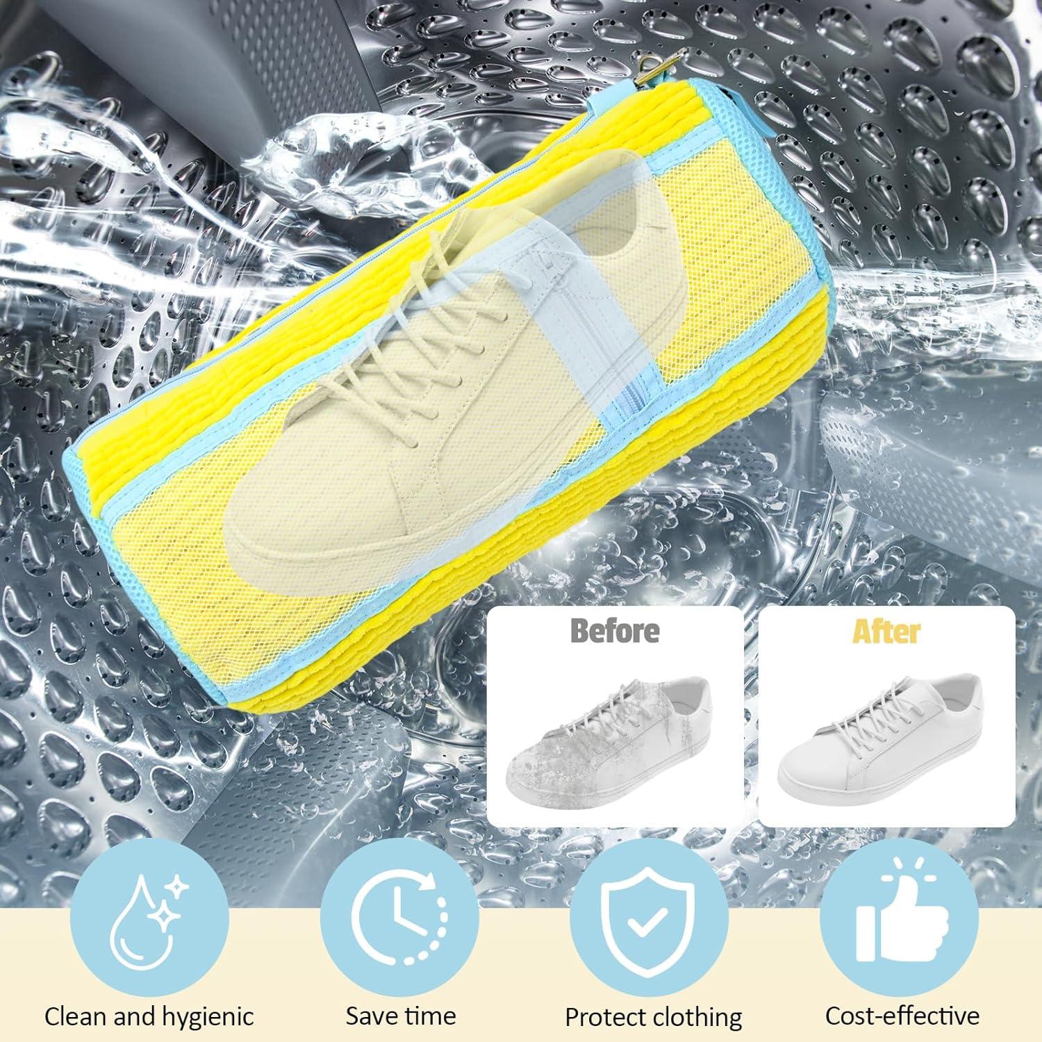 Bolsa de Lavado de Zapatos FNKJGS Amarilla 2 Pcs Reutilizable