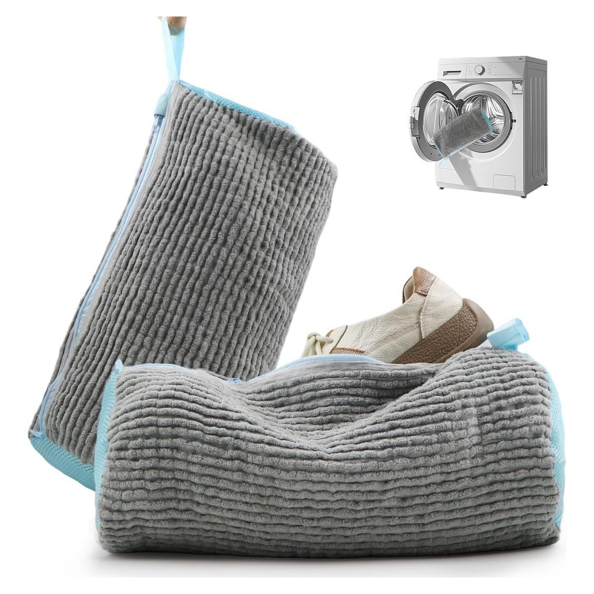 Bolsa de Lavado de Zapatos Reutilizable Genérico 39x19 cm 2 PCS Gris