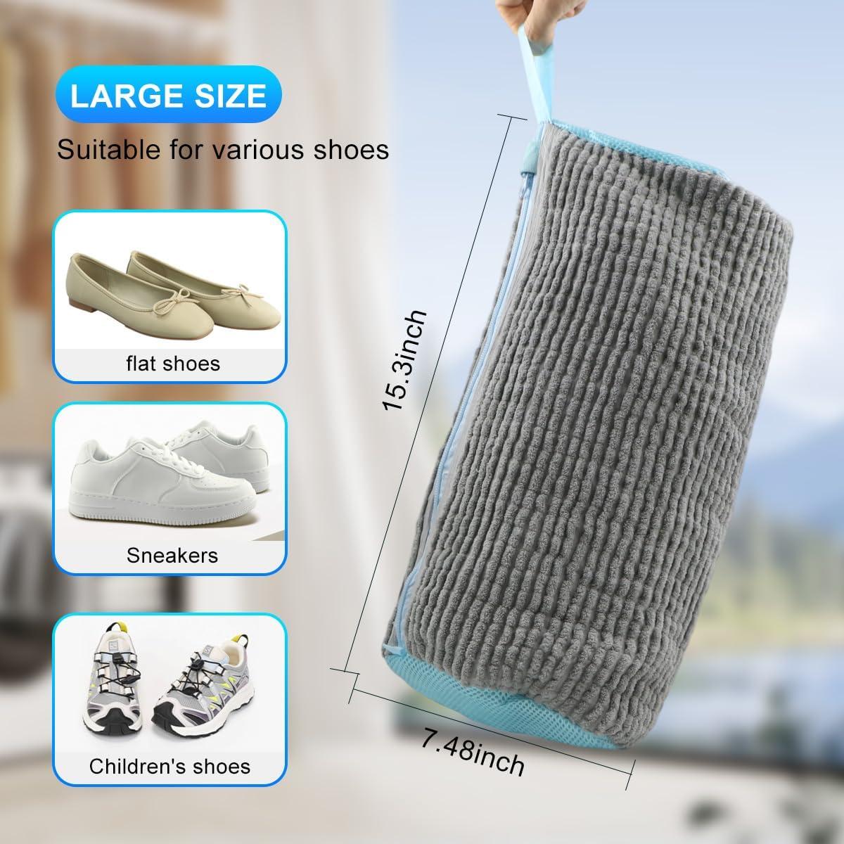 Bolsa de Lavado de Zapatos Reutilizable Genérico 39x19 cm 2 PCS Gris