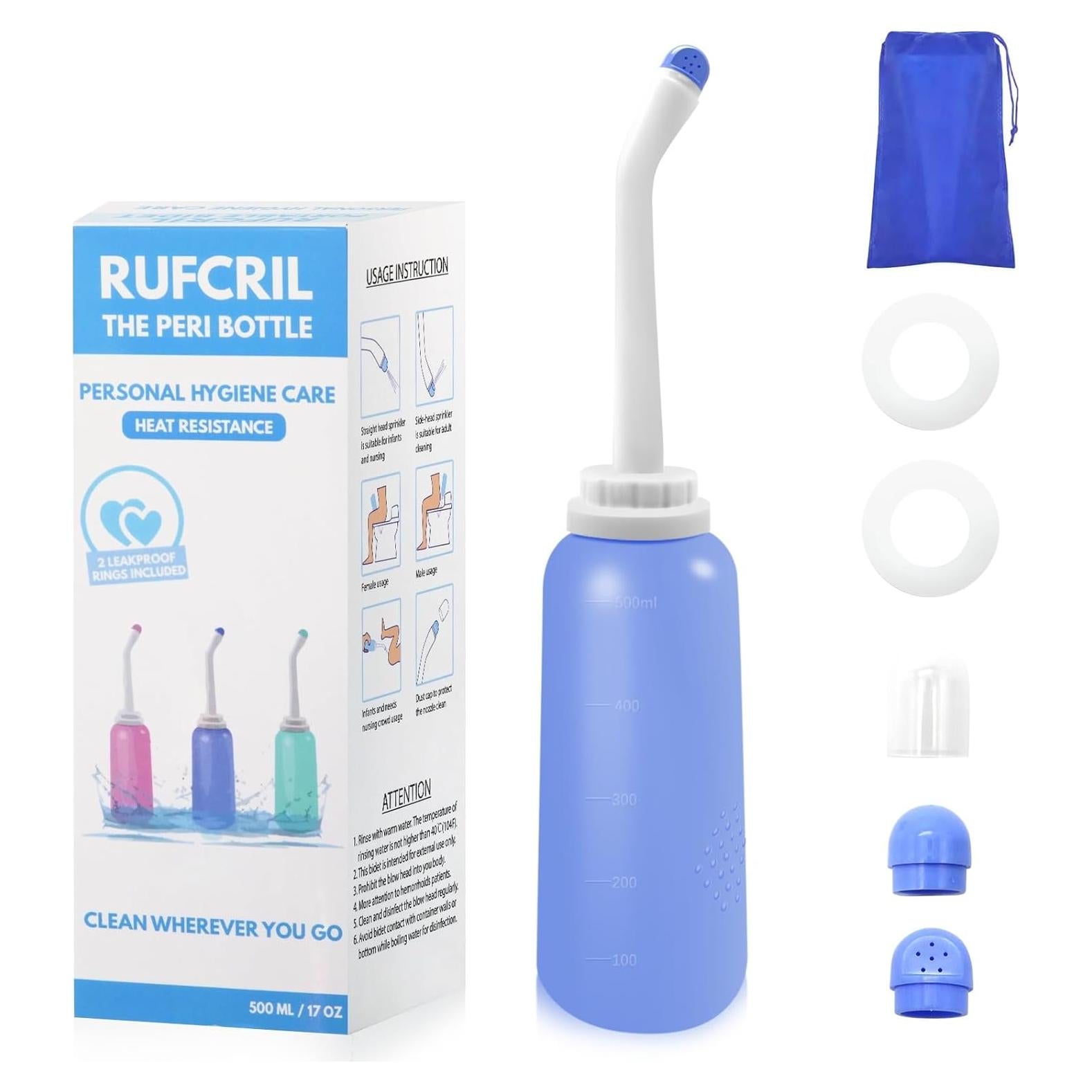 Bidet de Viaje Portátil RUFCRIL 500ml Azul - Cuidado Perineal