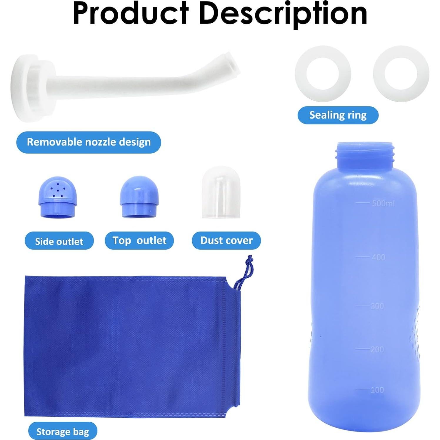 Bidet de Viaje Portátil RUFCRIL 500ml Azul - Cuidado Perineal