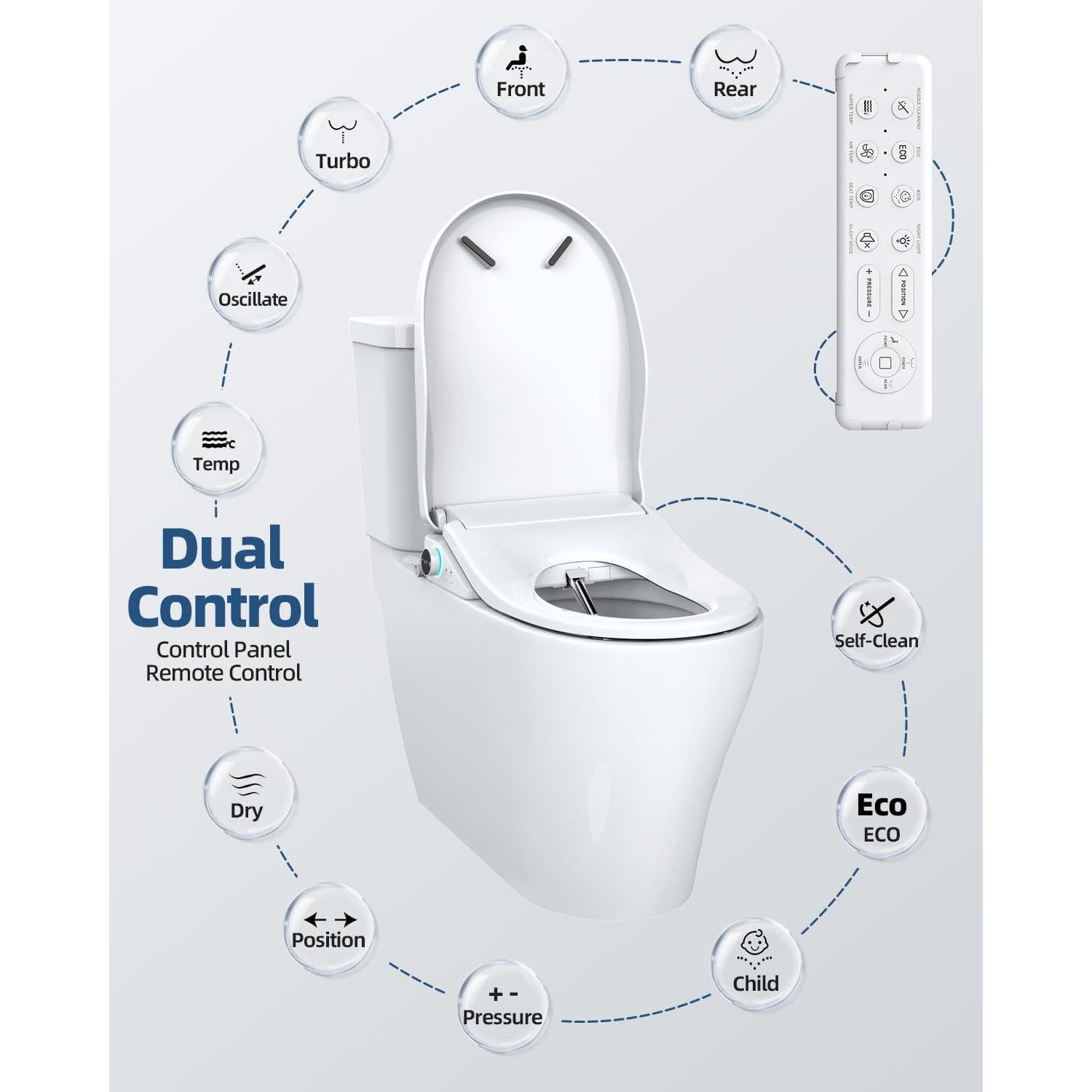 Asiento de Inodoro Bidet Eléctrico SmartWhale Cleanslet-2