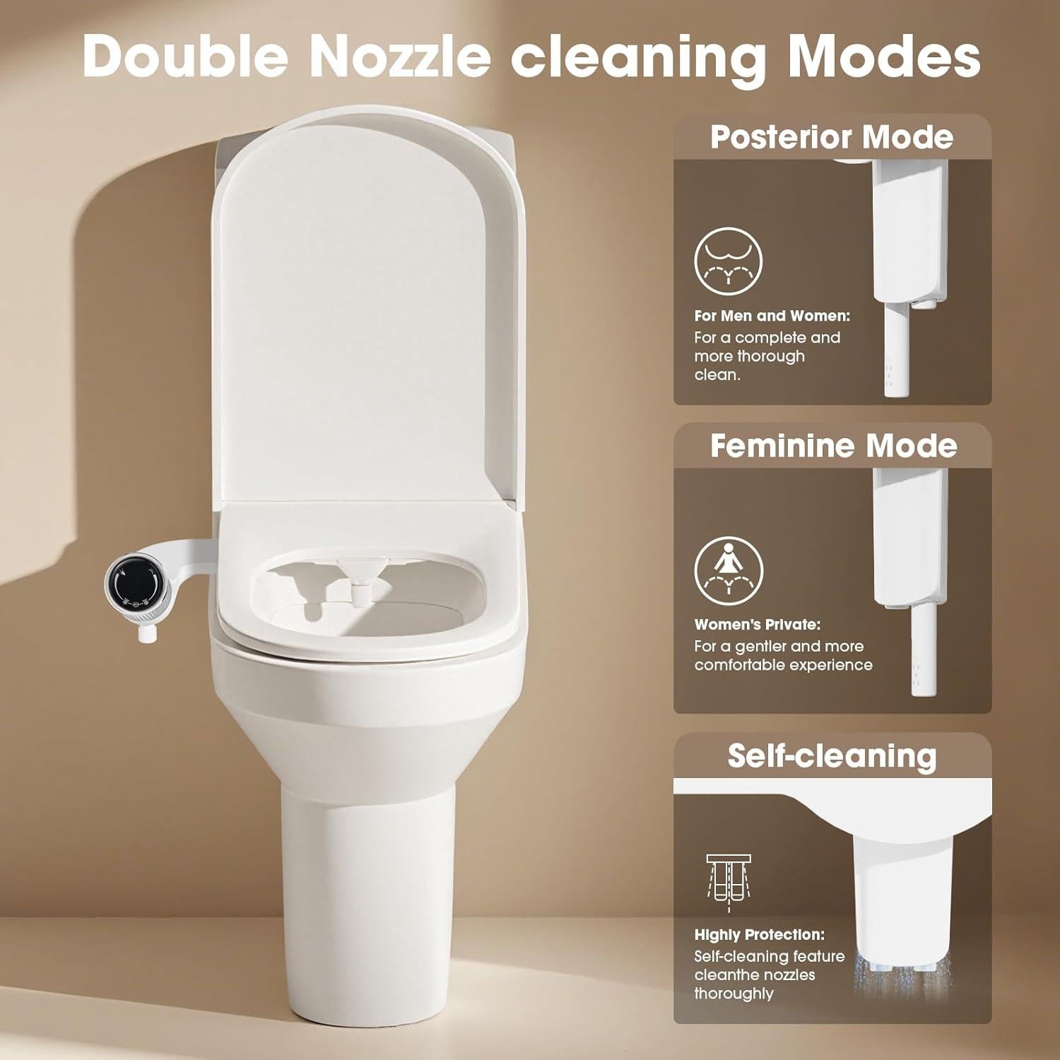 Accesorio de Bidet Mornwaen JSQ-506 Doble Boquilla Ajustable