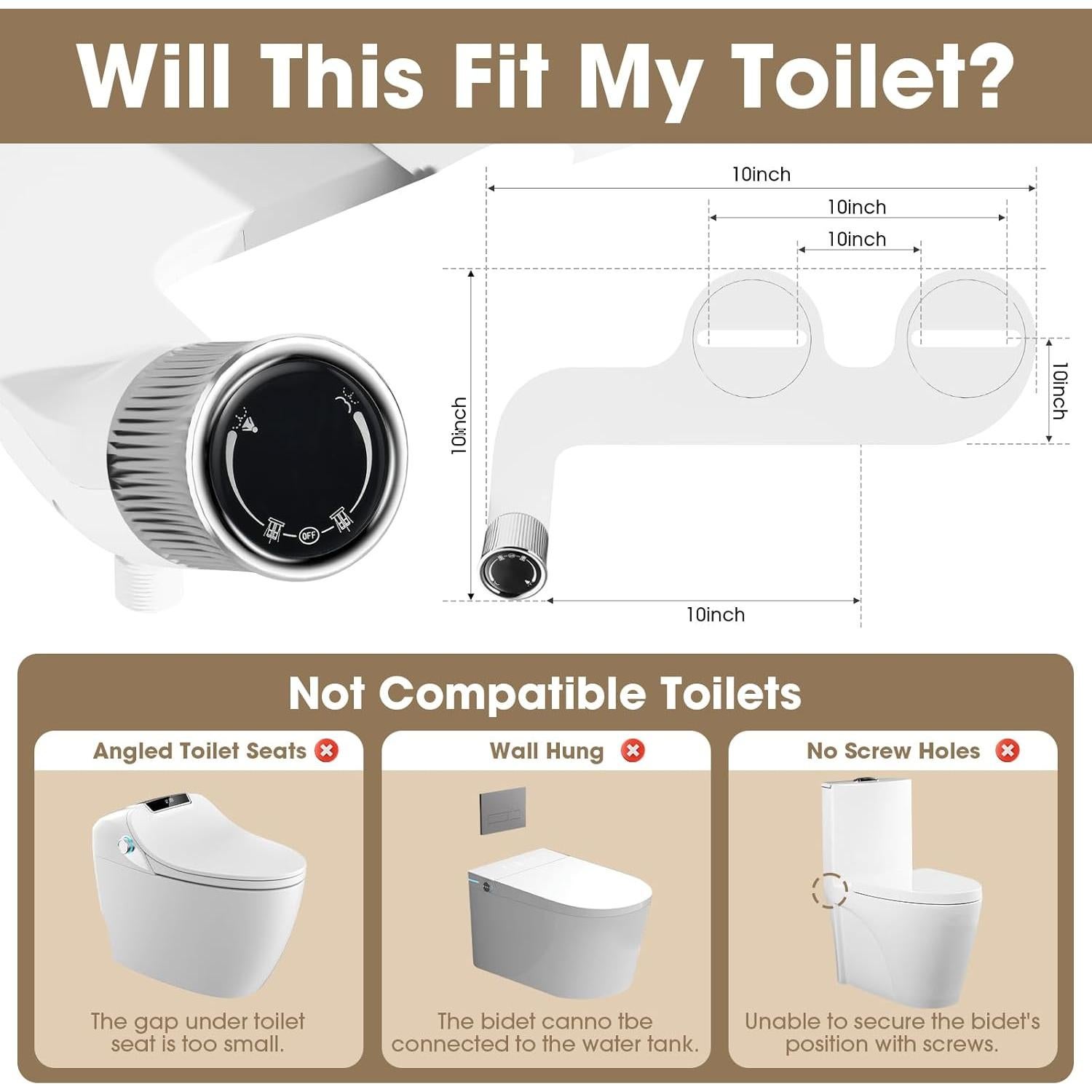 Accesorio de Bidet Mornwaen JSQ-506 Doble Boquilla Ajustable