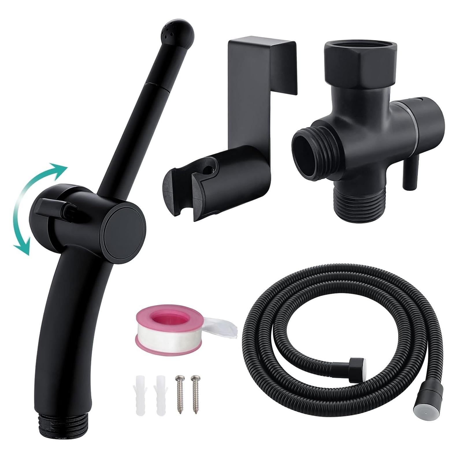 Pulverizador de Bidet BARROCK Ergonómico Negro Mate 119.38 cm