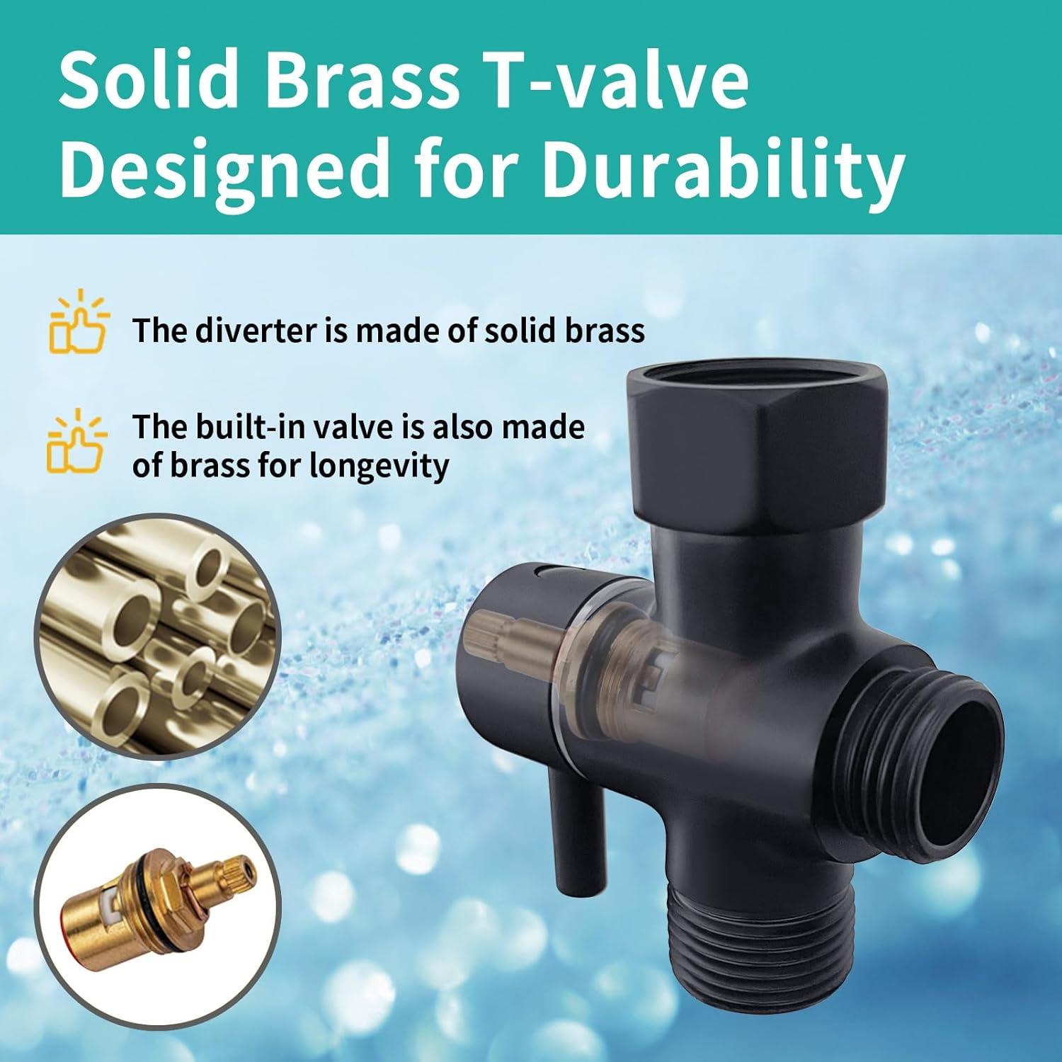 Pulverizador de Bidet BARROCK Ergonómico Negro Mate 119.38 cm