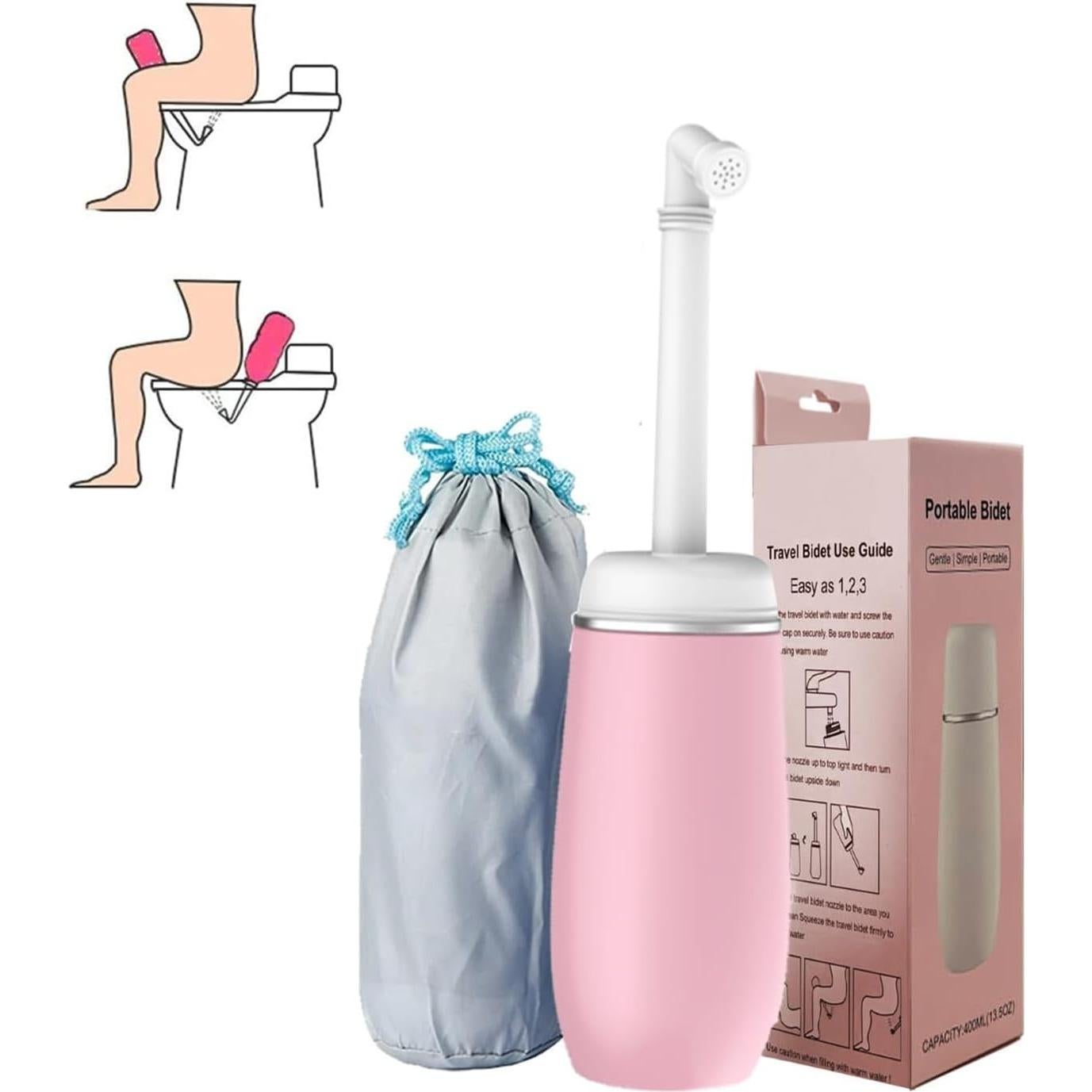 Bidet Portátil de Viaje The Iqbal Things 400ml Rosa