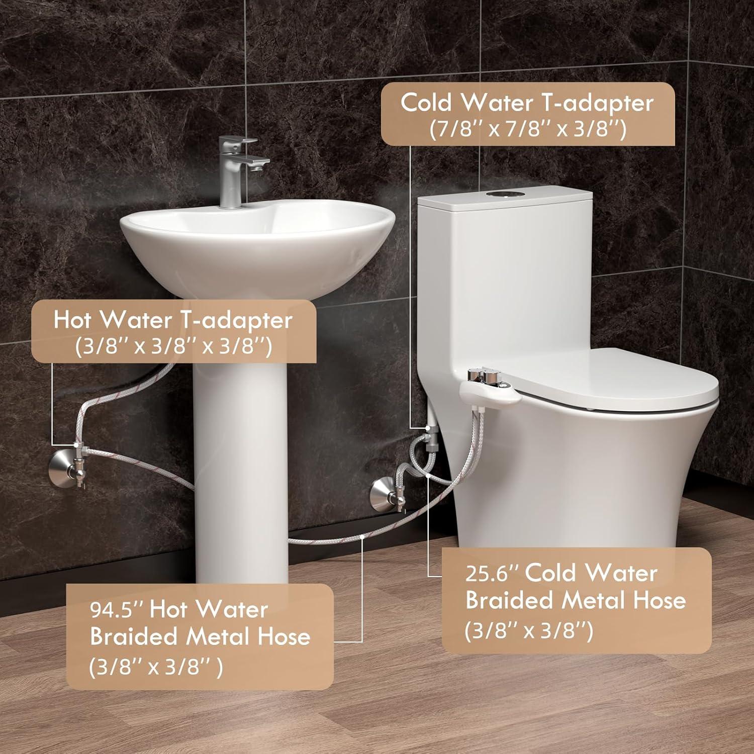 Accesorio de Bidet No Eléctrico Aquatiz con Manguera 2.4m