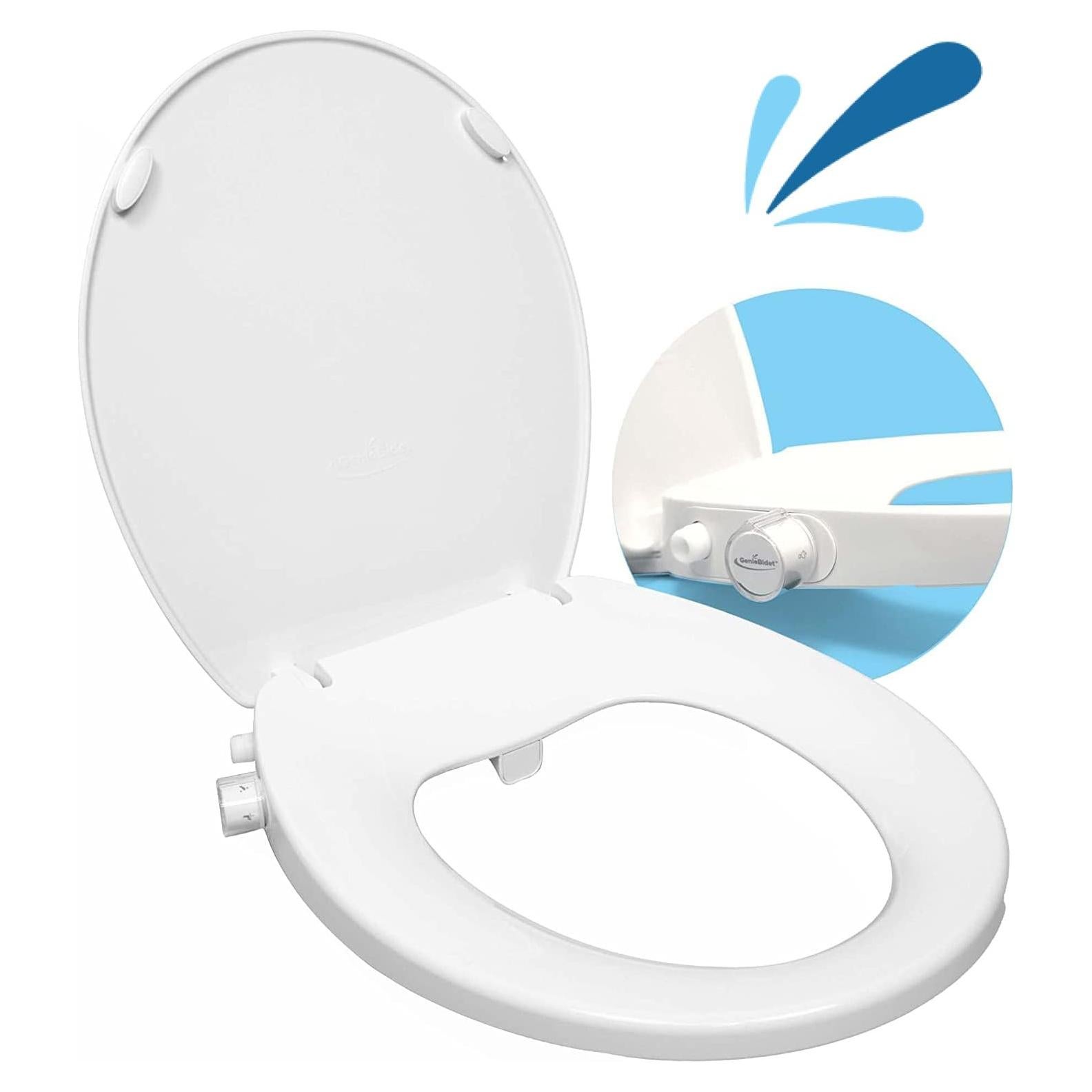 Asiento de Inodoro Bidet GenieBidet Redondo con Boquillas Ajustables