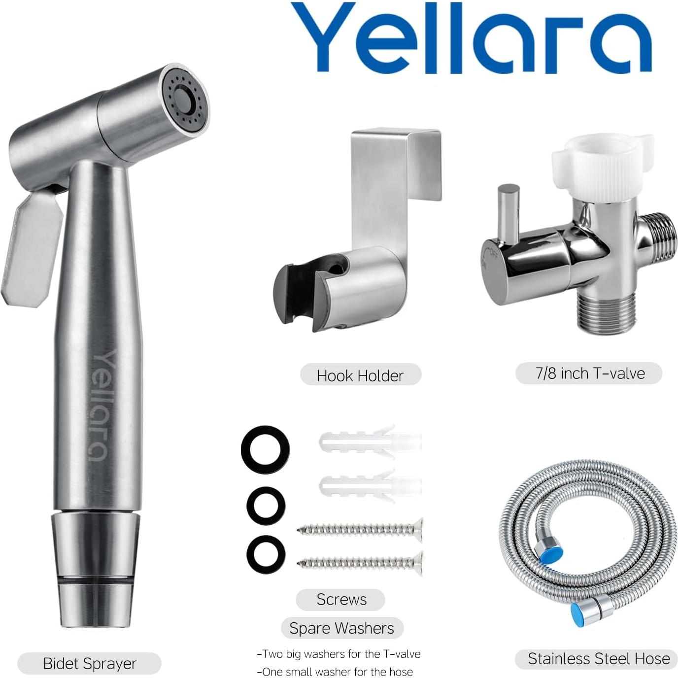 Rociador de Bidet de Mano Yellara - Acero Inoxidable, 1.22m