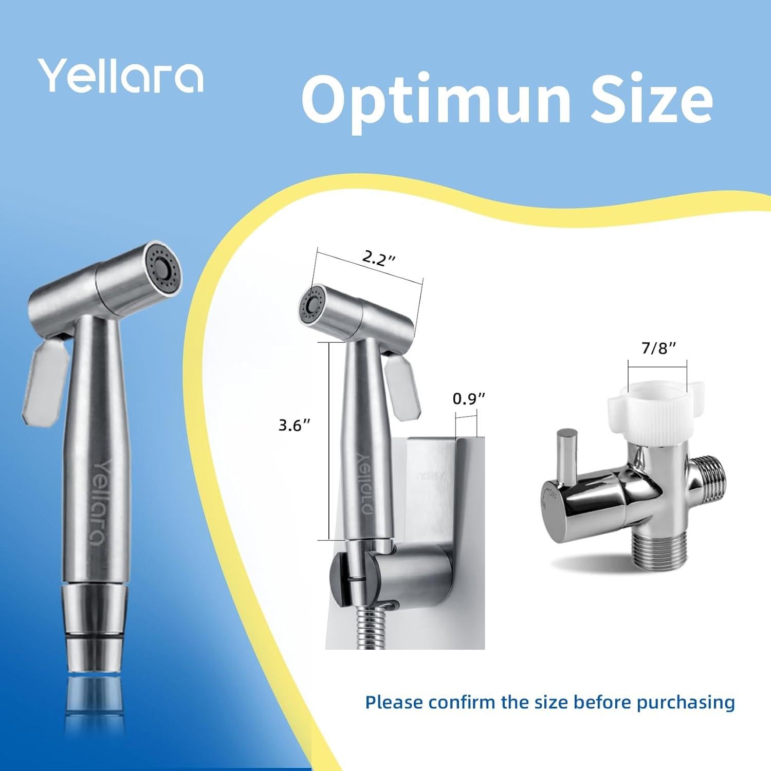 Rociador de Bidet de Mano Yellara - Acero Inoxidable, 1.22m