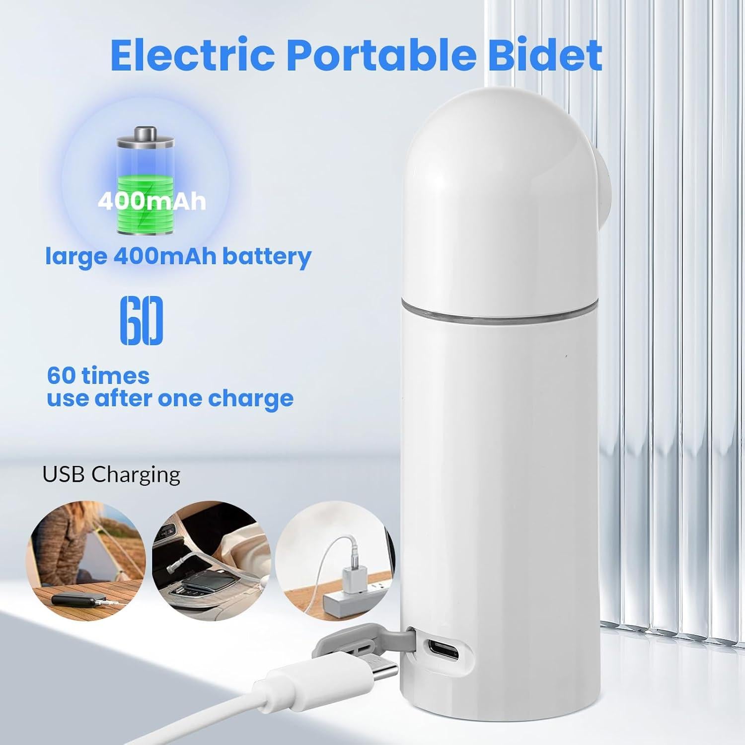 Bidet Portátil Eléctrico HYSHLC 350ML Recargable 2 Modos