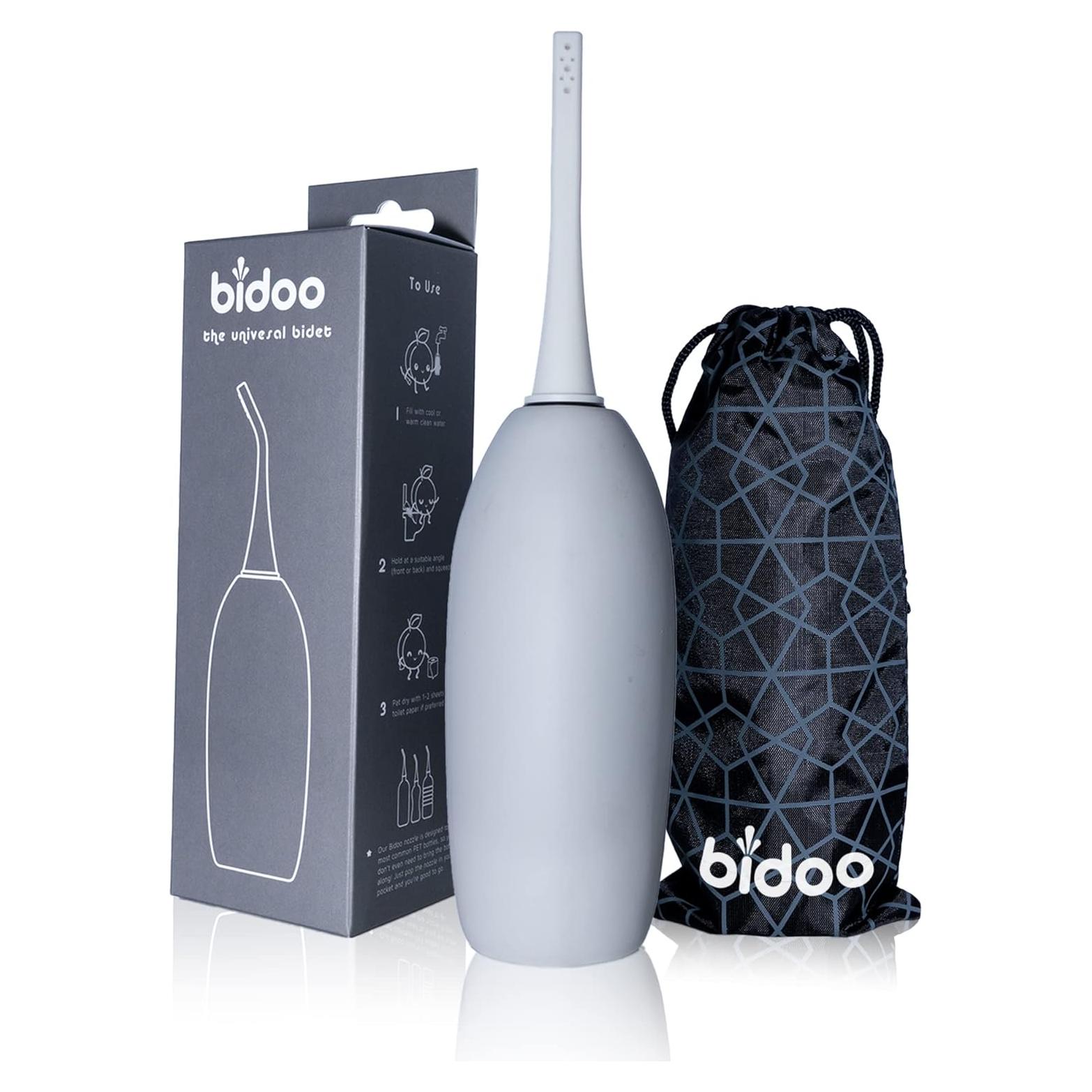 Bidet Universal Portátil Bidoo Gris 250ml con Tapa y Bolsa