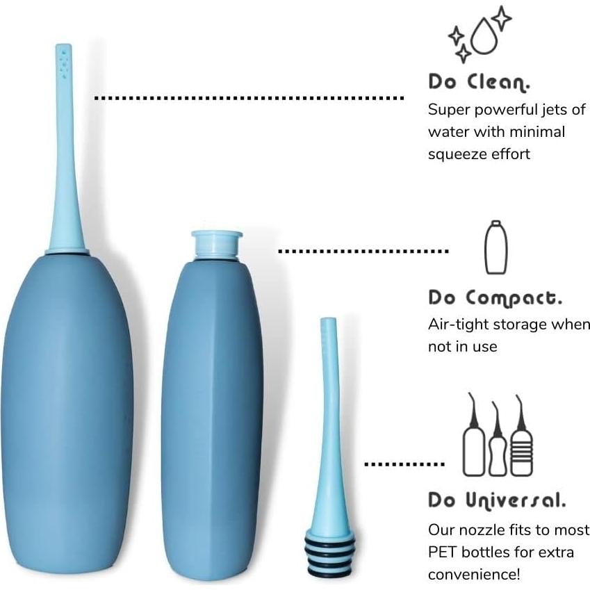 Bidet Universal Portátil Bidoo Gris 250ml con Tapa y Bolsa