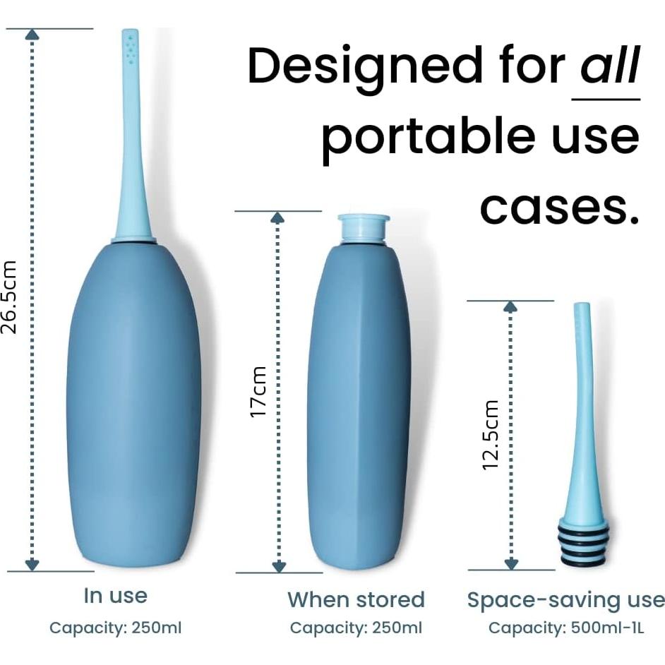 Bidet Universal Portátil Bidoo Gris 250ml con Tapa y Bolsa