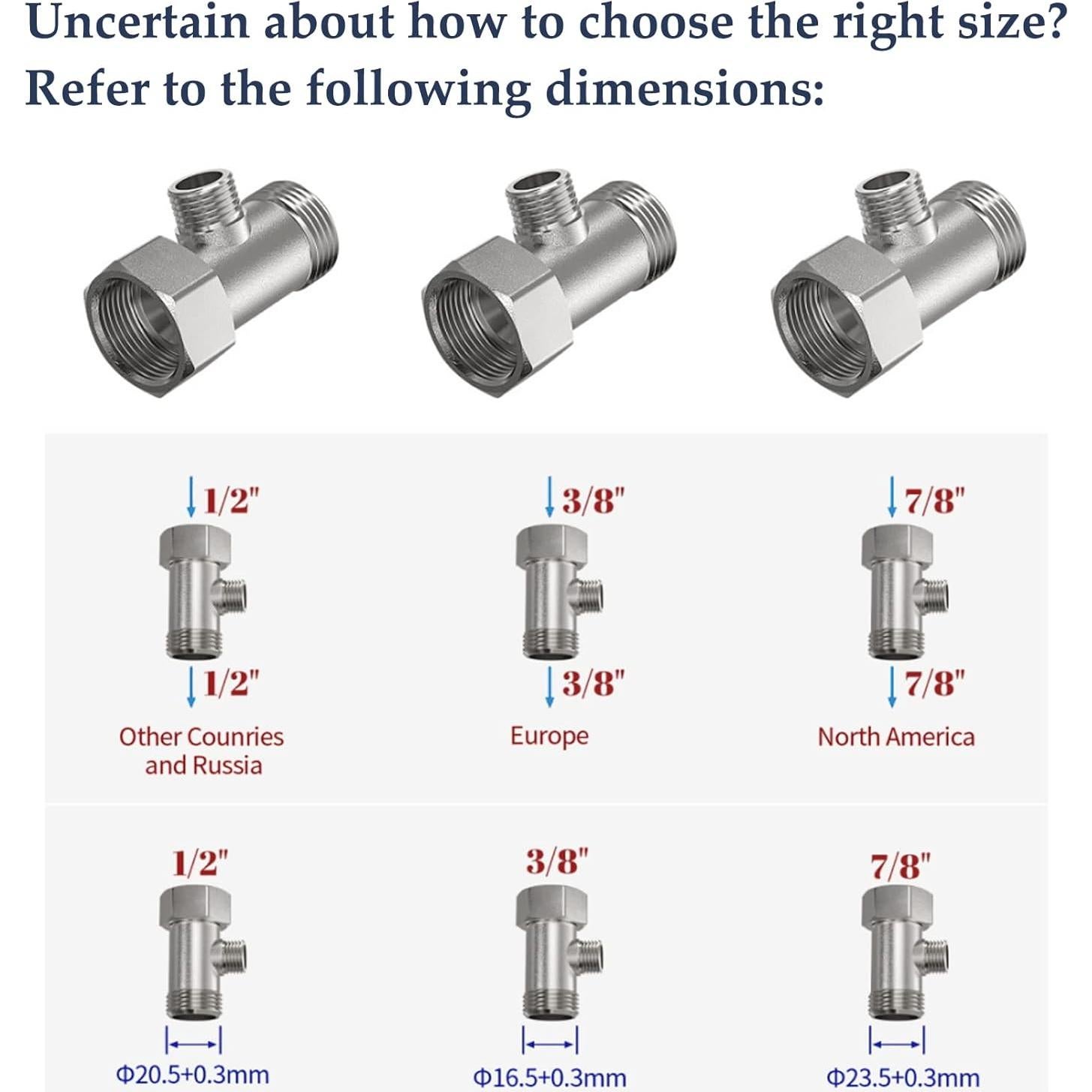 Conjunto de Accesorios para Bidet BIGCOW - Acero Inoxidable 3/8"