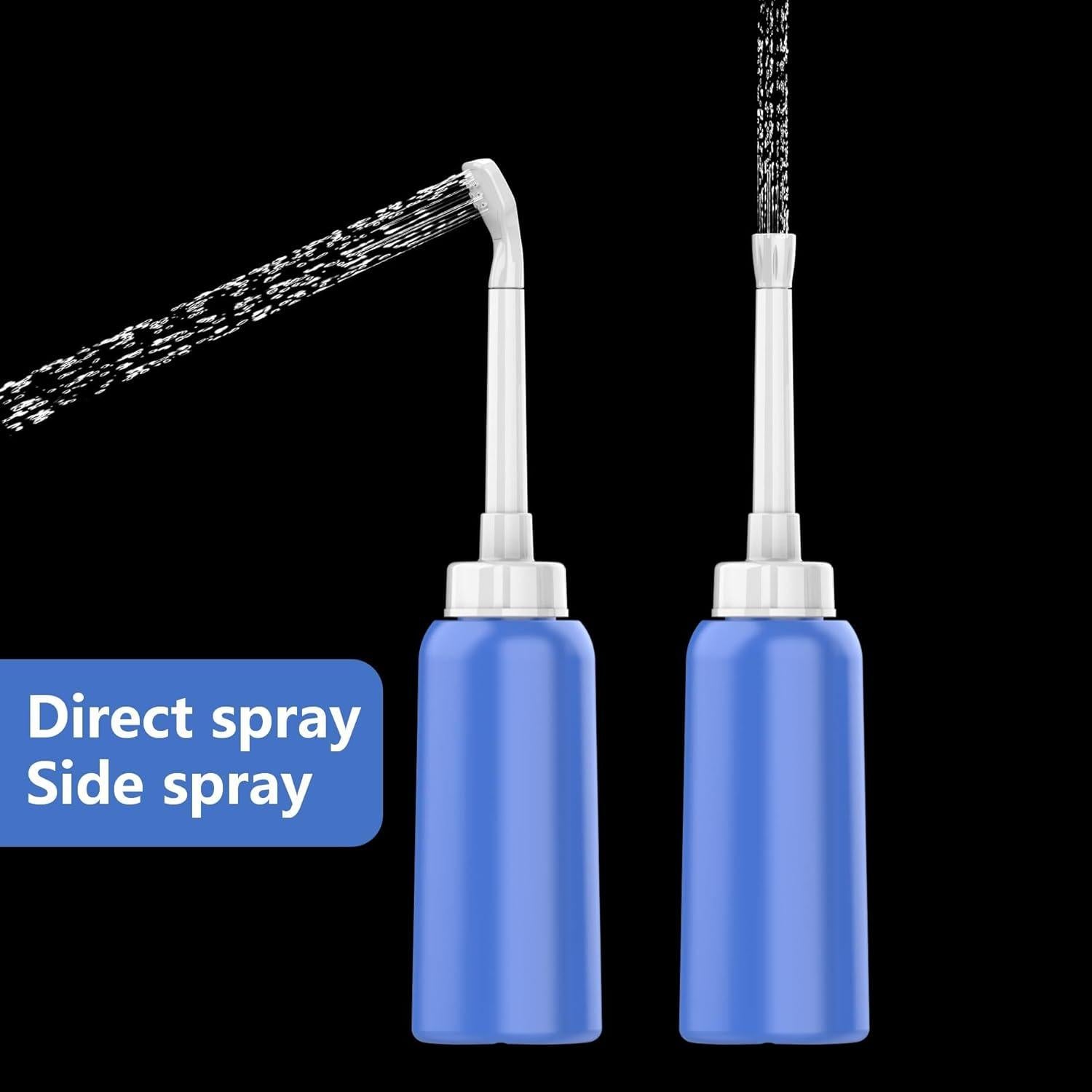 Bidet Portátil 2PCS TONELIFE 500ml Azul y Rosa con Boquillas