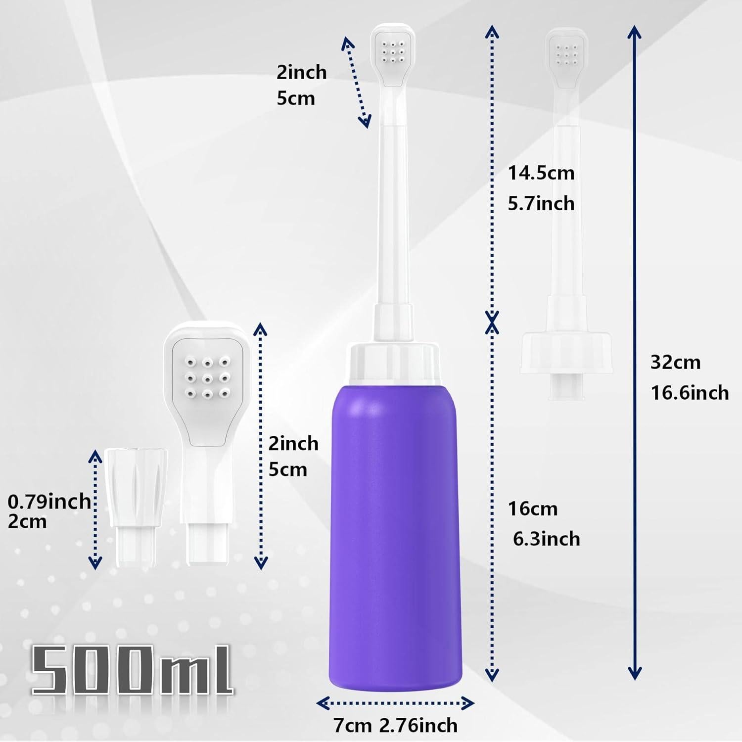 Bidet Portátil 2PCS TONELIFE 500ml Azul y Rosa con Boquillas