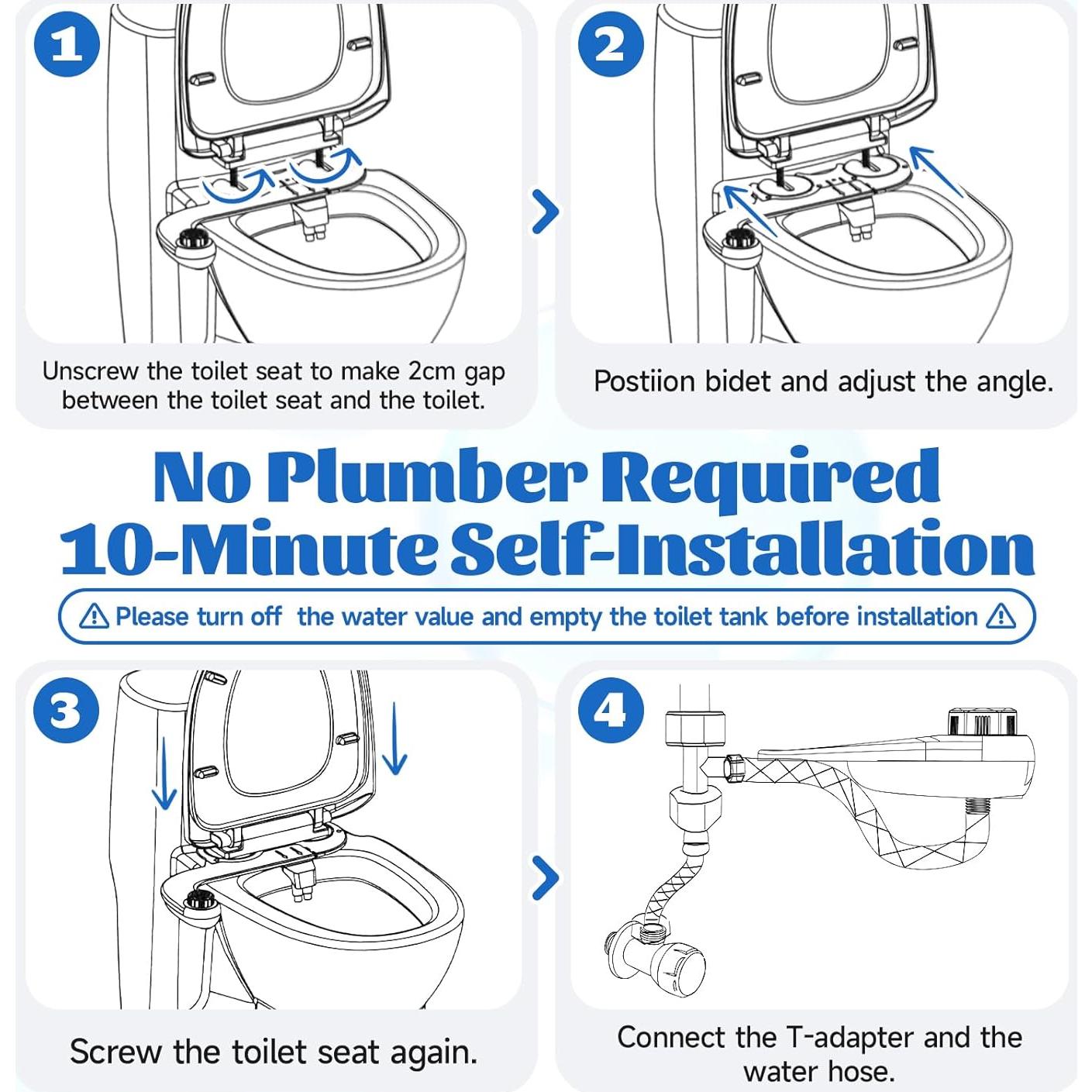 Accesorio de Bidet RENOOK ZJQ-Z con Doble Boquilla y Agua Fría