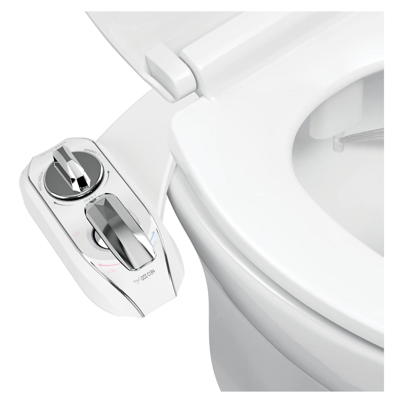 Bidet LUXE NEO 320 Plus - Agua Caliente, Doble Boquilla, Cromo