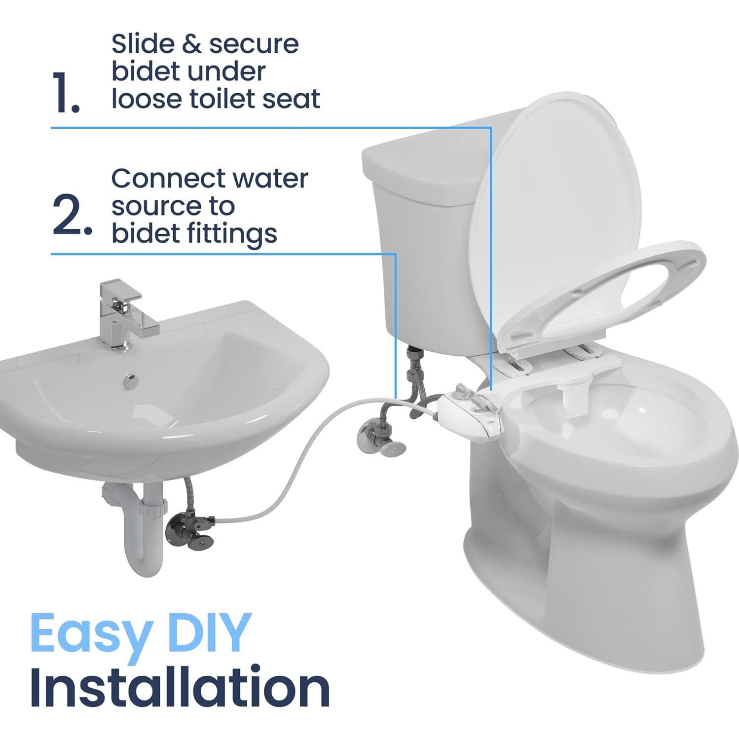 Bidet LUXE NEO 320 Plus - Agua Caliente, Doble Boquilla, Cromo