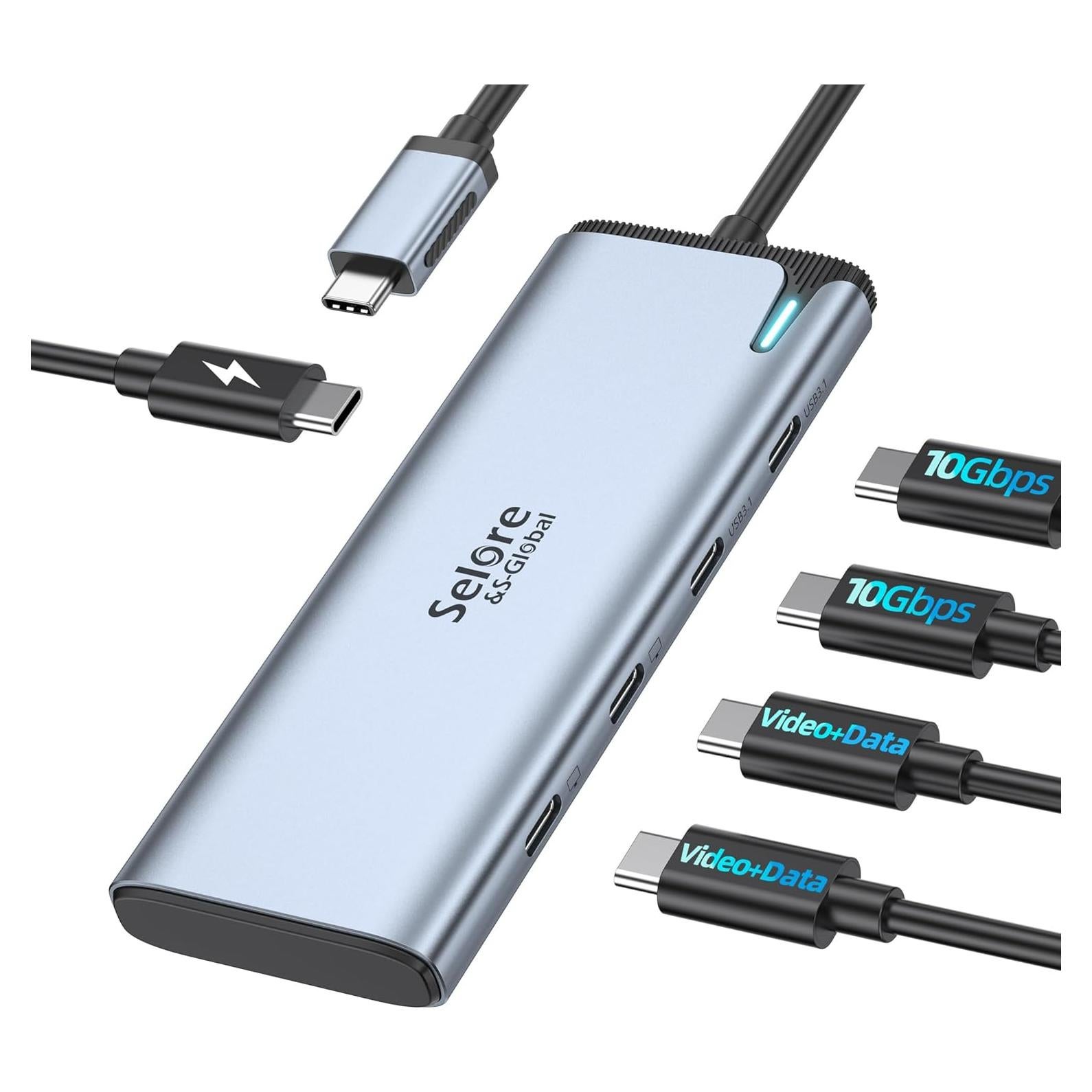 Hub USB C Selore&S-Global 5 en 1 4K 60Hz Doble Monitor
