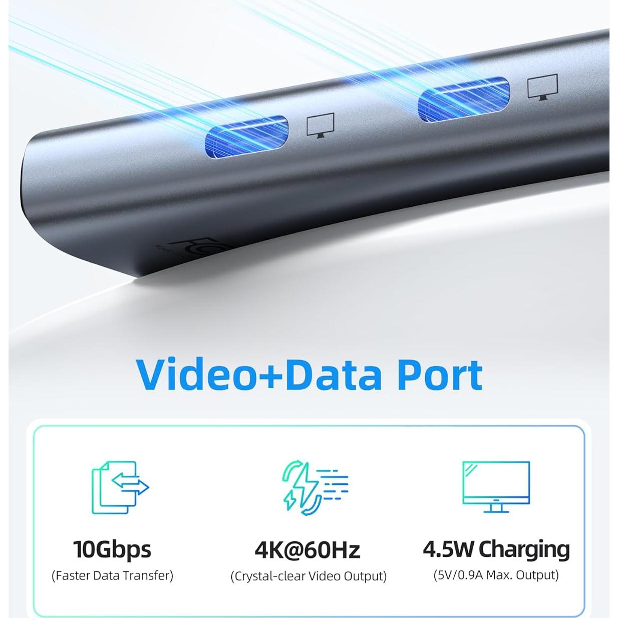 Hub USB C Selore&S-Global 5 en 1 4K 60Hz Doble Monitor