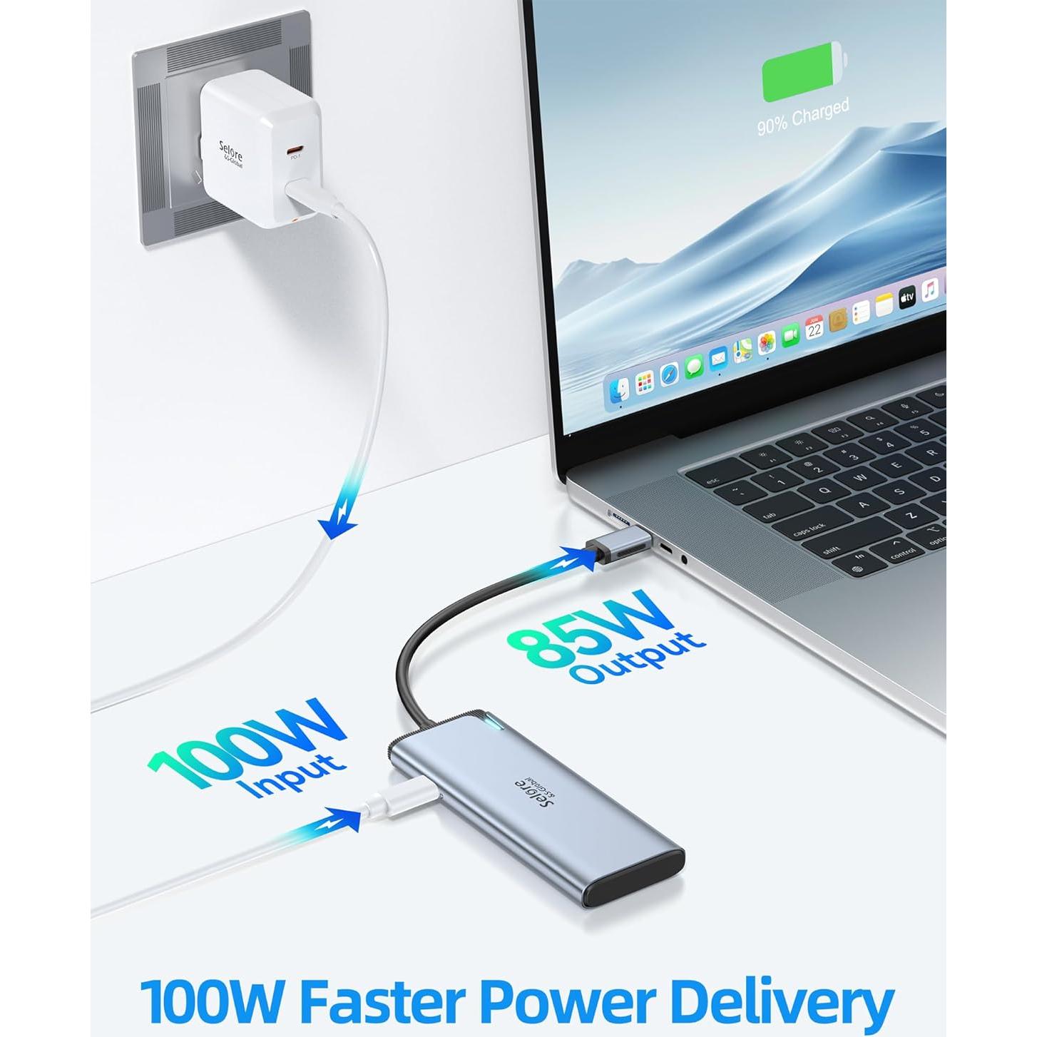 Hub USB C Selore&S-Global 5 en 1 4K 60Hz Doble Monitor