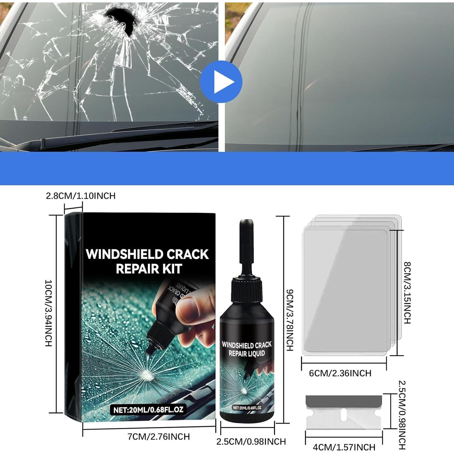 Kit de Reparación de Parabrisas Genérico Langxiaoyi-123 2 PCS