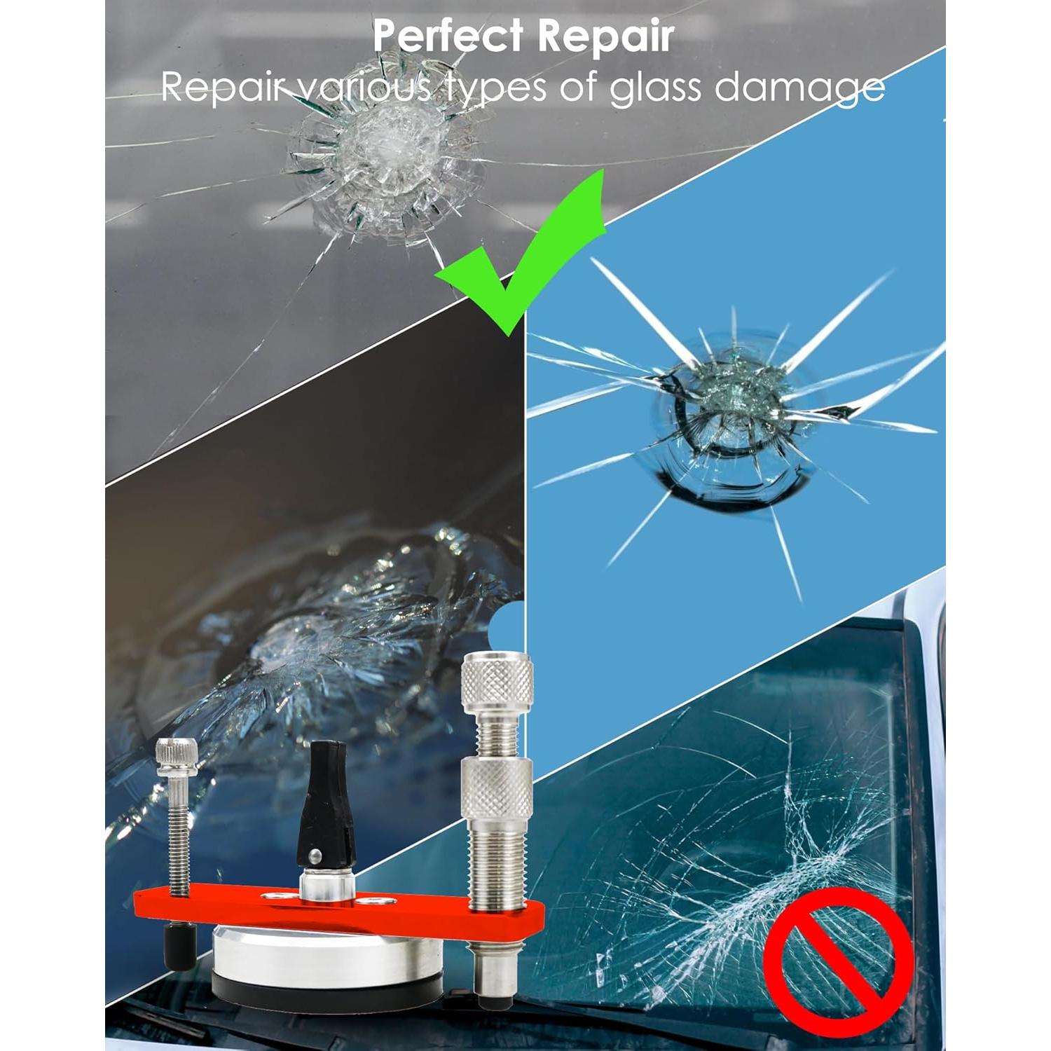 Kit de Reparación de Parabrisas BOQNZN con Puente de Acero Inoxidable