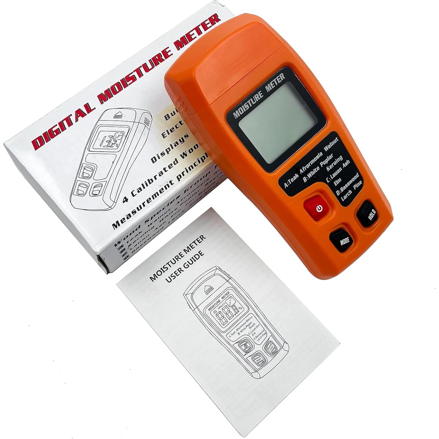 Medidor de Humedad de Madera Digital QYQRQF LCD Naranja