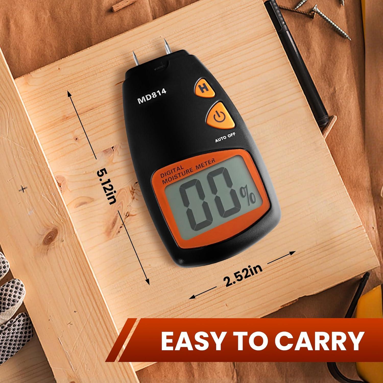 Medidor de Humedad de Madera AMTAST MD814 Digital 5%-40%