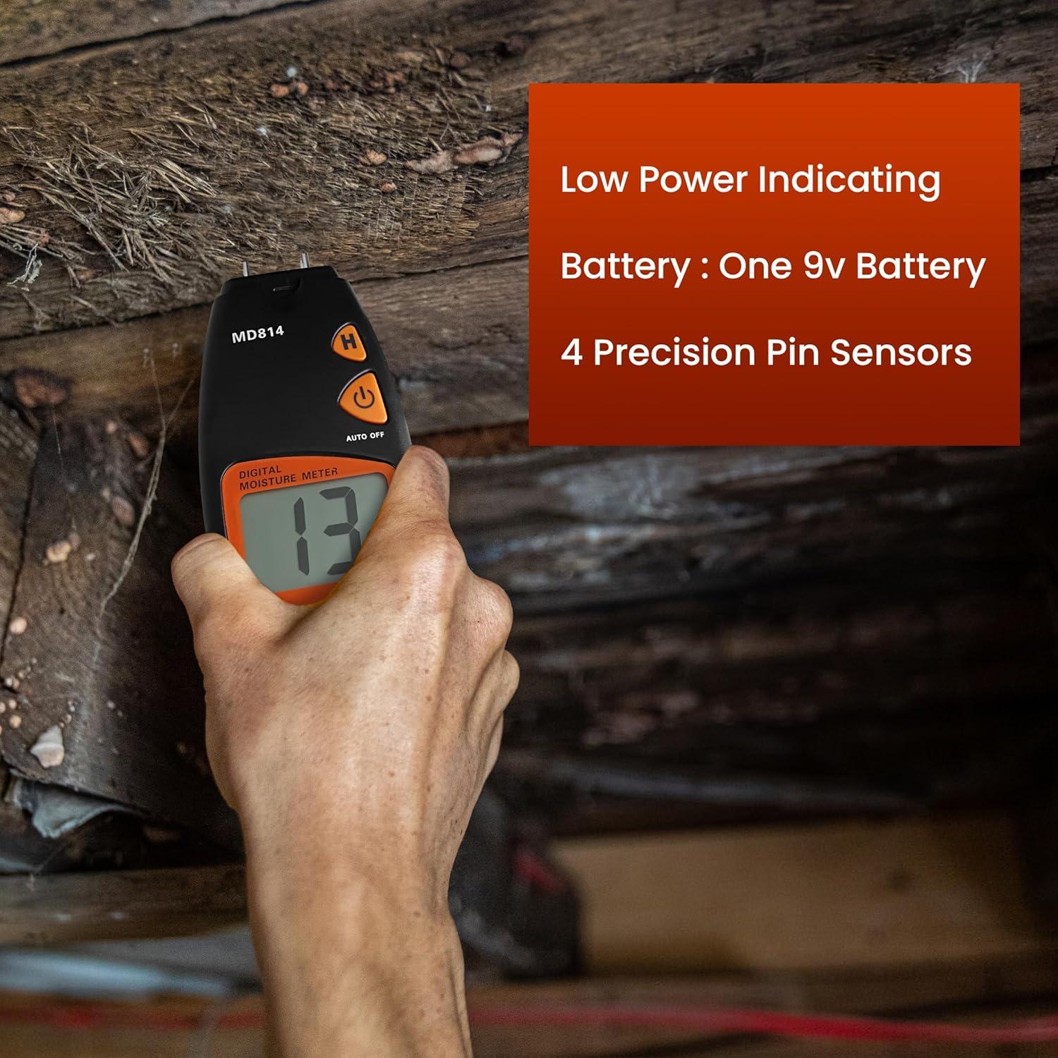 Medidor de Humedad de Madera AMTAST MD814 Digital 5%-40%