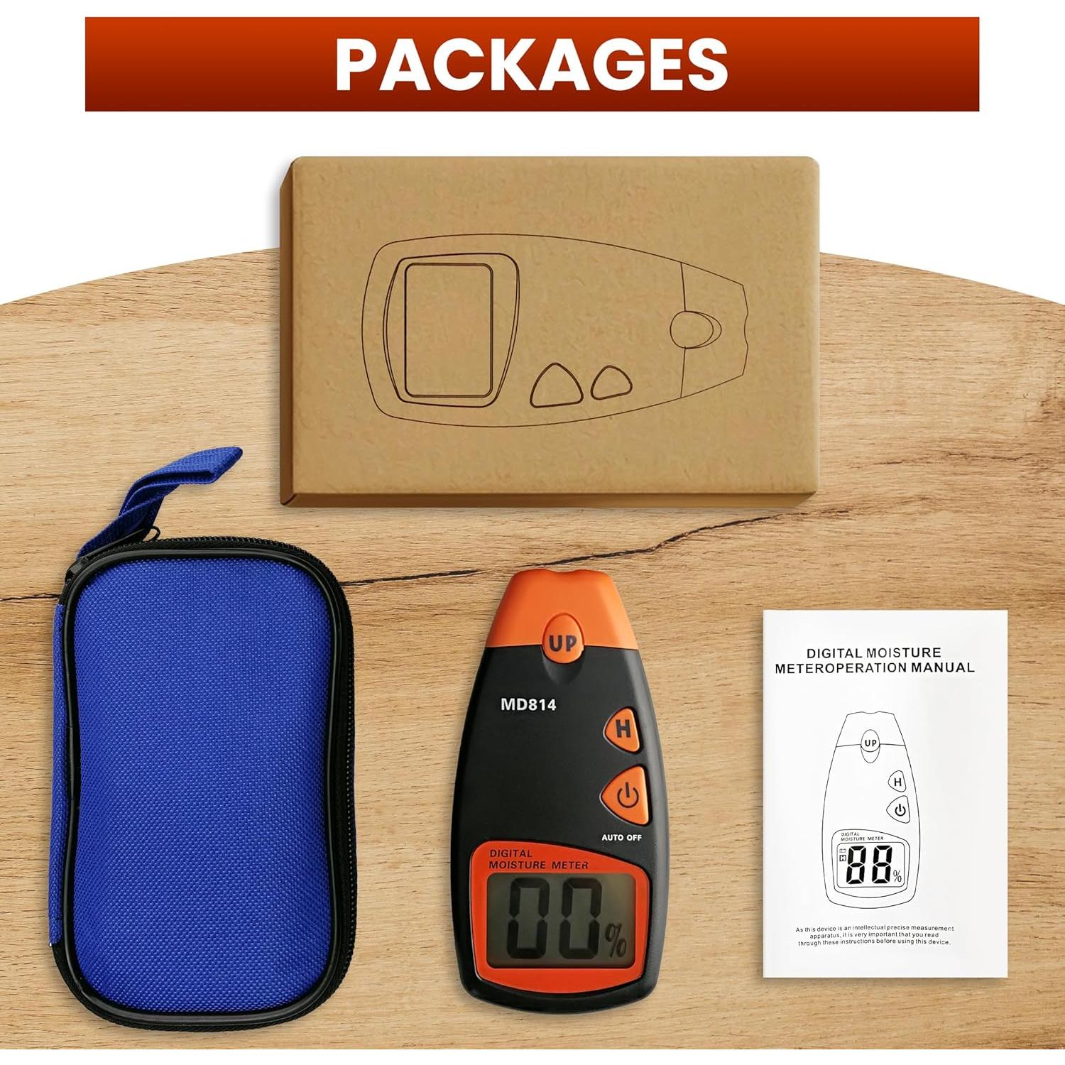 Medidor de Humedad de Madera AMTAST MD814 Digital 5%-40%