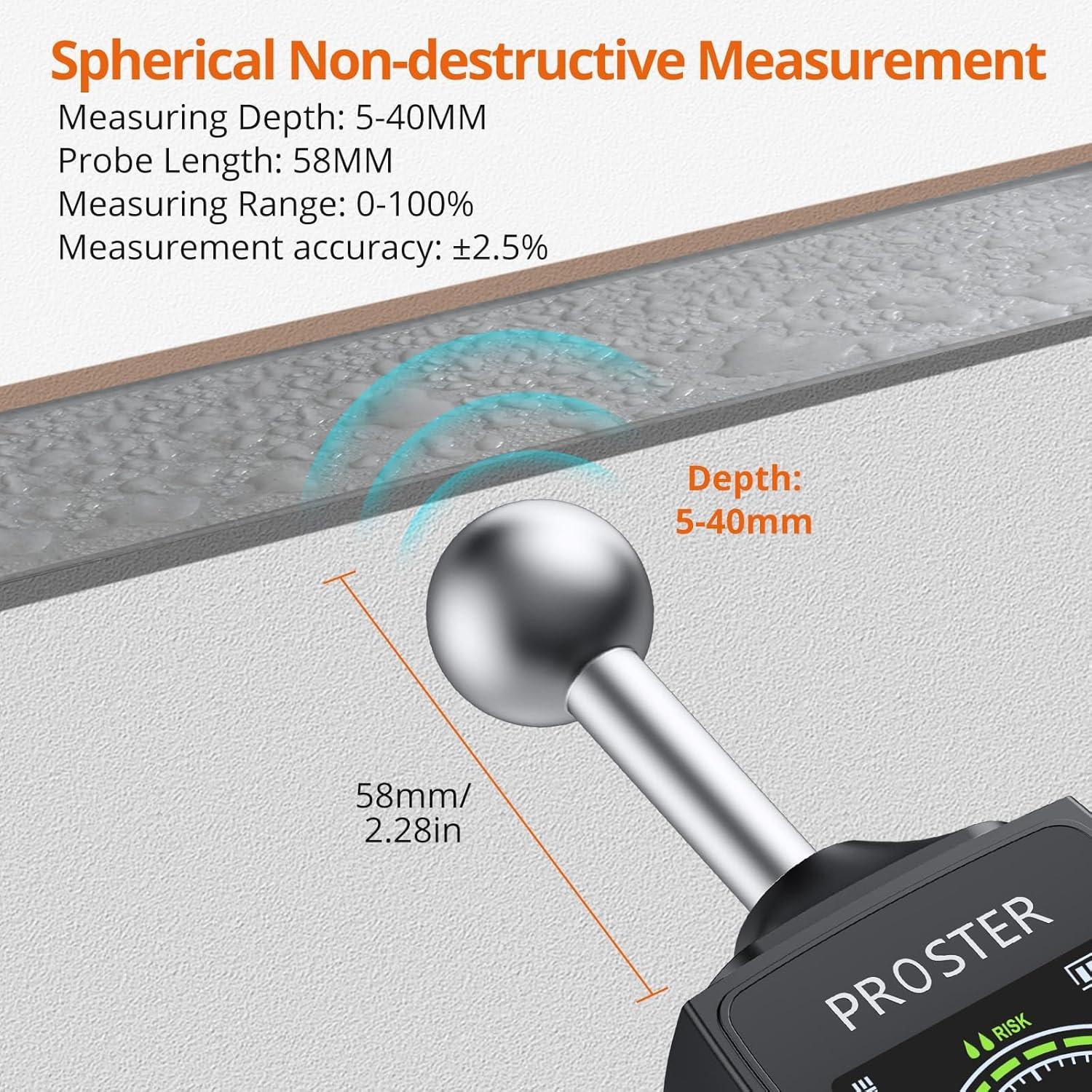 Medidor de Humedad Proster MT68 No Destructivo LCD Color 20-40mm