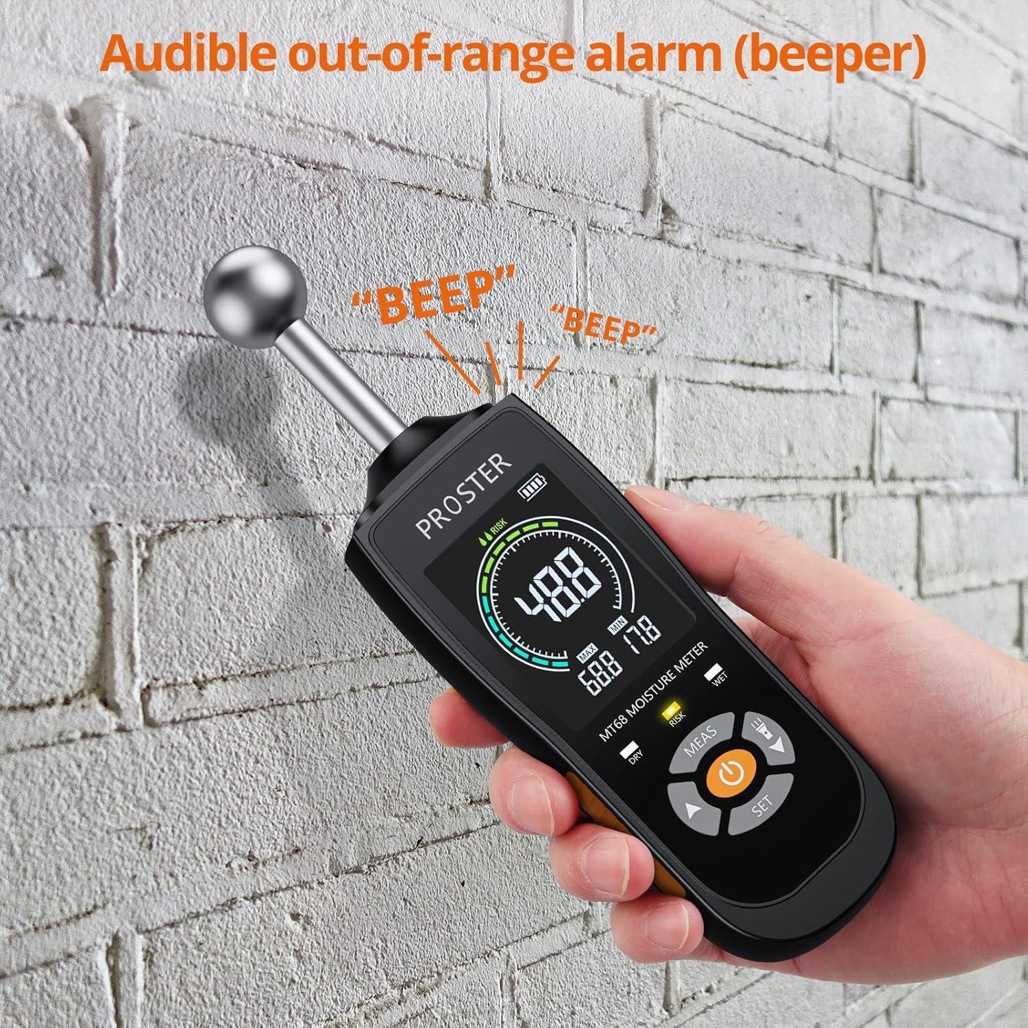 Medidor de Humedad Proster MT68 No Destructivo LCD Color 20-40mm