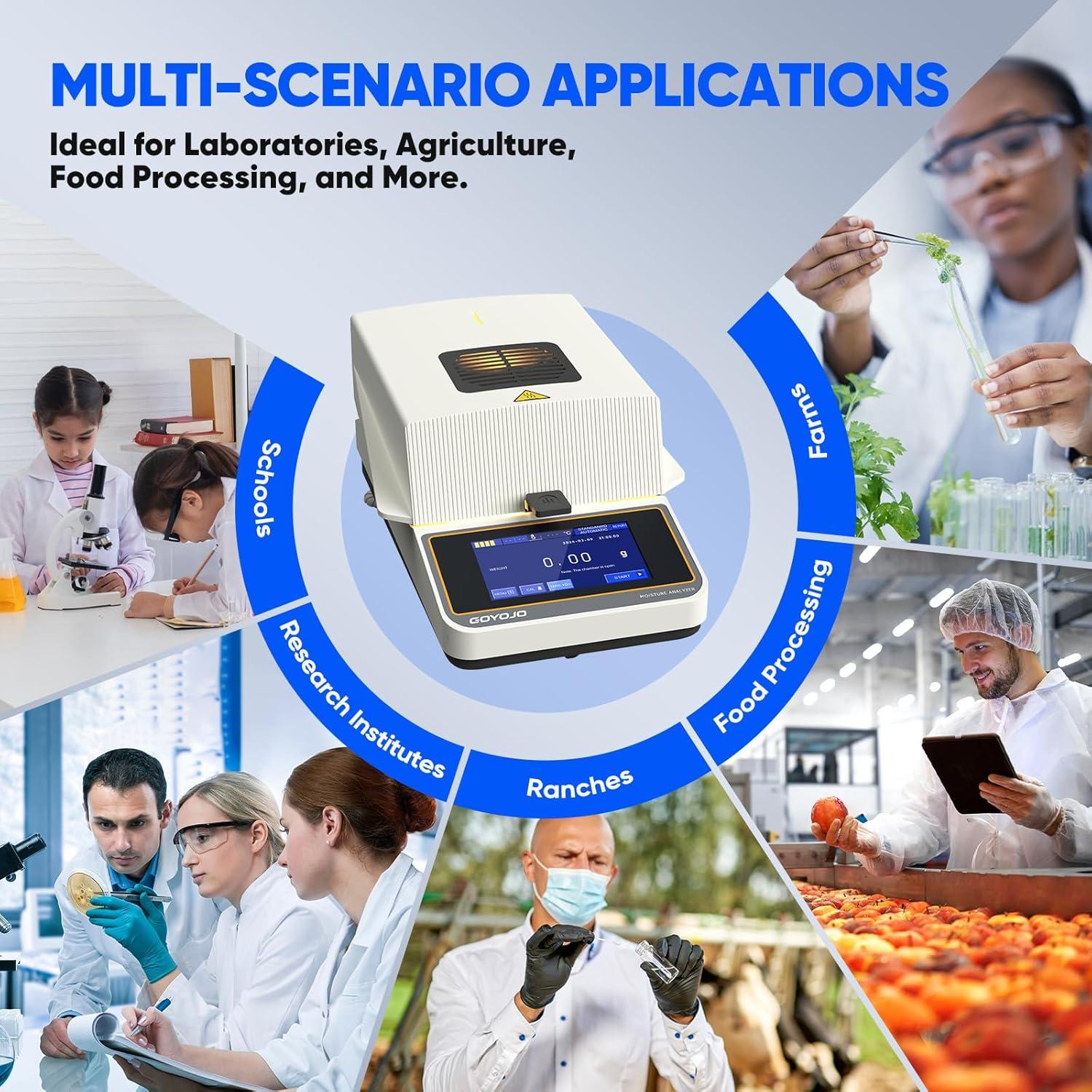 Analizador de Humedad Halógeno GOYOJO GS110A 40-160°C 3.9kg