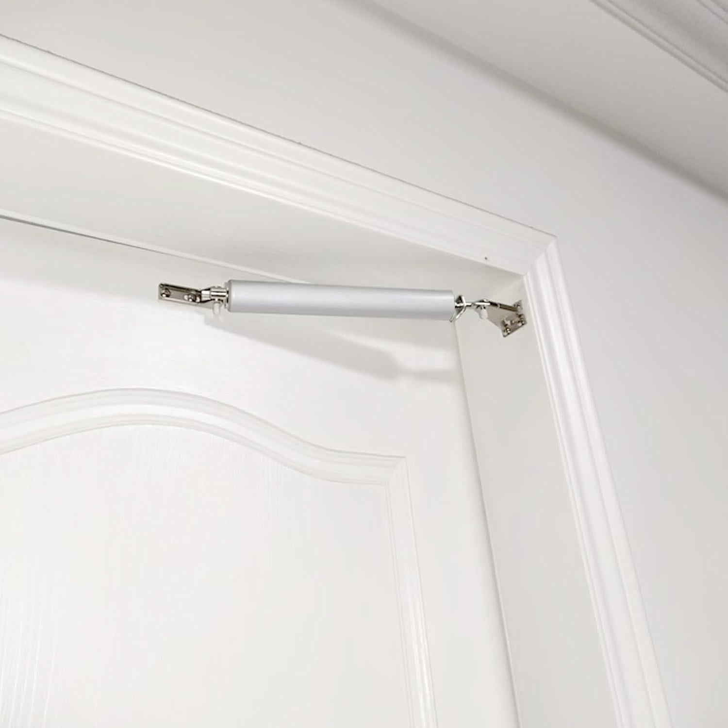 Screen and Storm Door Closer Kit, Closer for Heavy Storm Doors, Pneumatic Door Bracket Push Button Latch Set, Storm Door Protector Chain and Spring, Adjustable Closing Cushion Speed