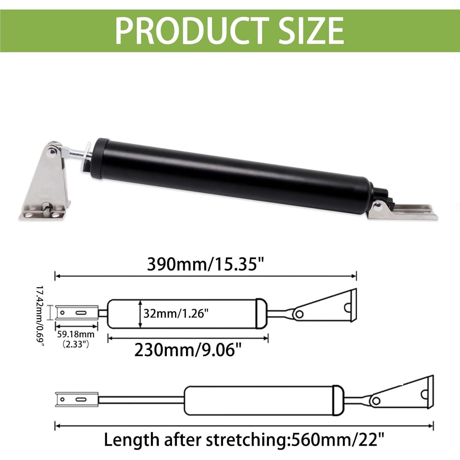 Cerradura de Puerta de Tormenta Sydien Neumática Ajustable Negra
