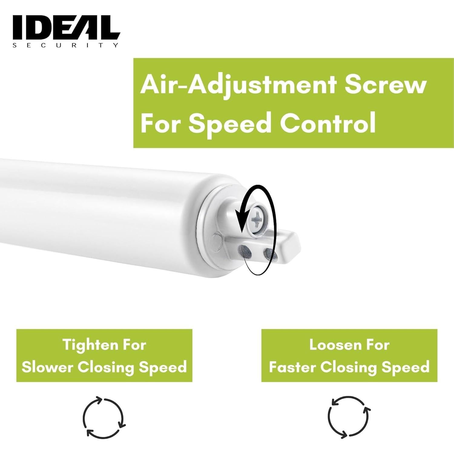 Cerradura Neumática Ideal Security para Puertas de Pantalla Blanca