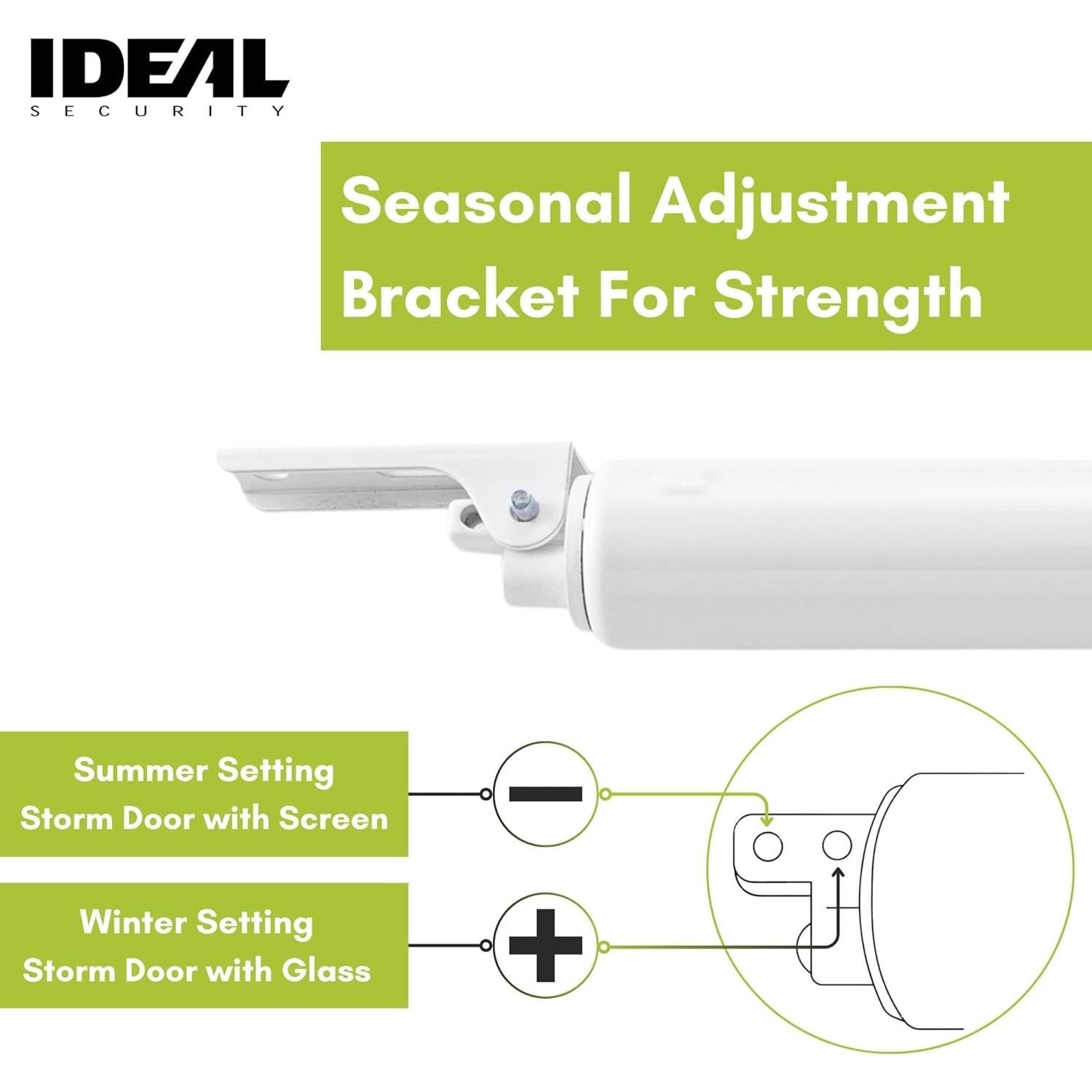 Cerradura Neumática Ideal Security para Puertas de Pantalla Blanca