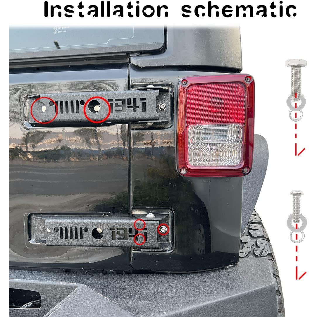 Soporte de Bisagra de Puerta Trasera XOOKUN 2PCS Acero Reforzado