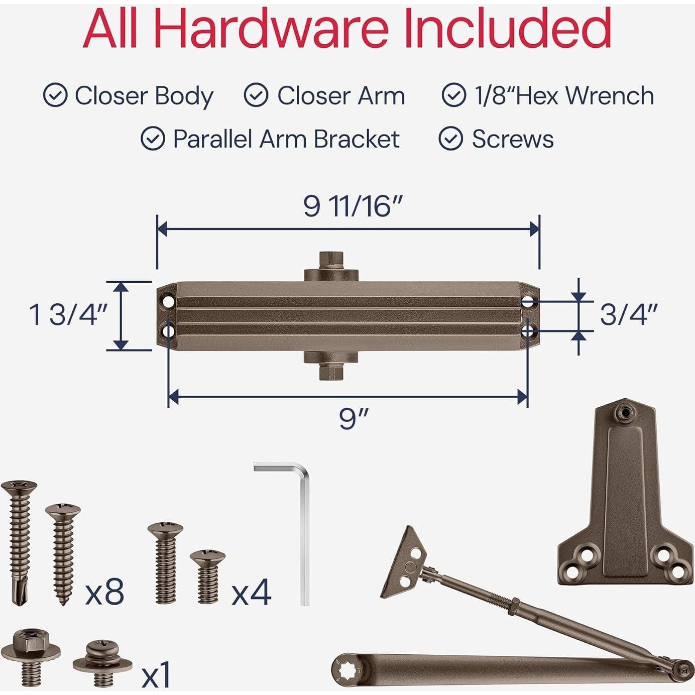 Cerradura automática de puerta Lawrence LH5016 - Bronce oscuro