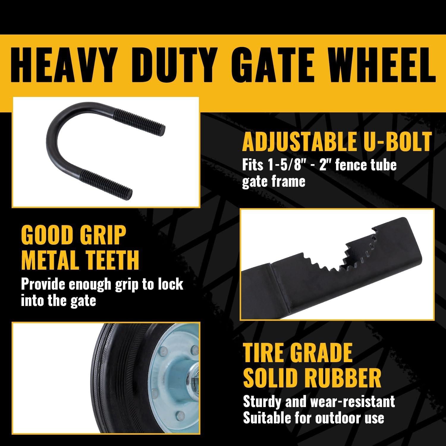 Ruedas de Puerta VIVIDA 6" (15.24 cm) para Tubo Metálico, 2 PCS