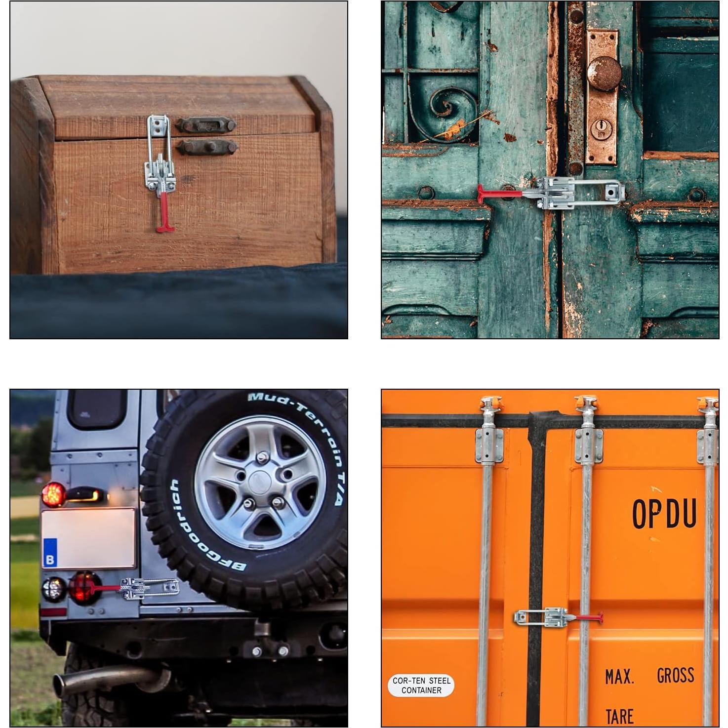 Pestillo de Palanca COOLOGIN Alta Resistencia 2000 lbs Ajustable - 2 Paquetes