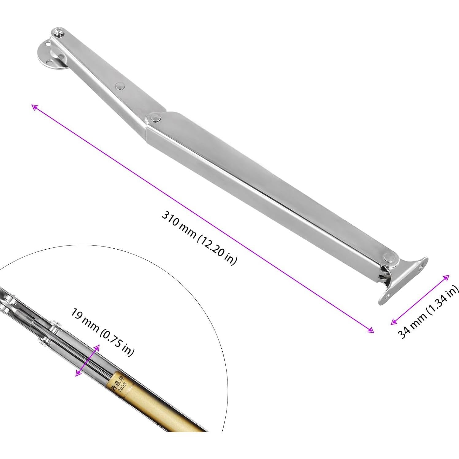 Paquete de 6 resortes de gas MUKLEI 30.48 cm 200N para tapa pesada