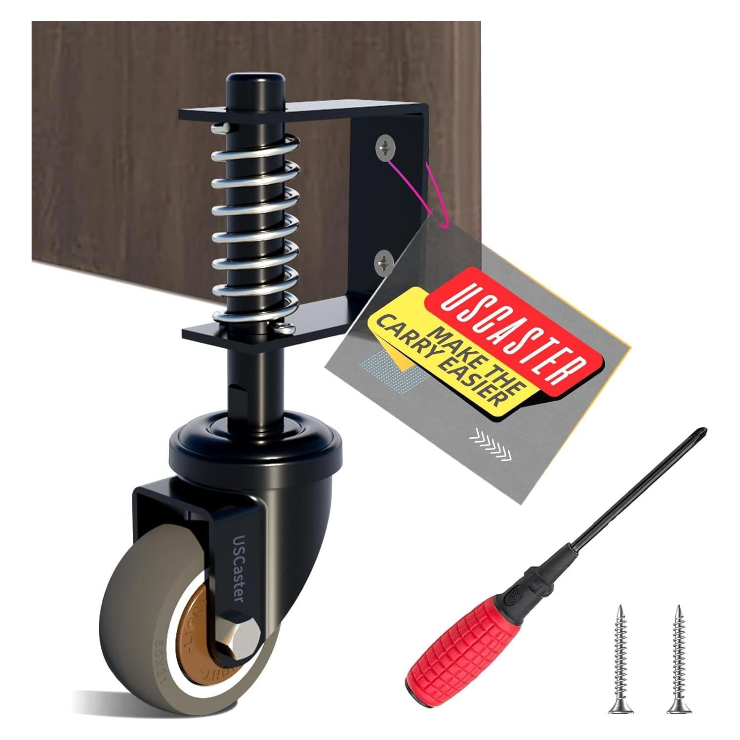 Rueda de Puerta de 5 cm USCASTER con Resortes y Tornillos