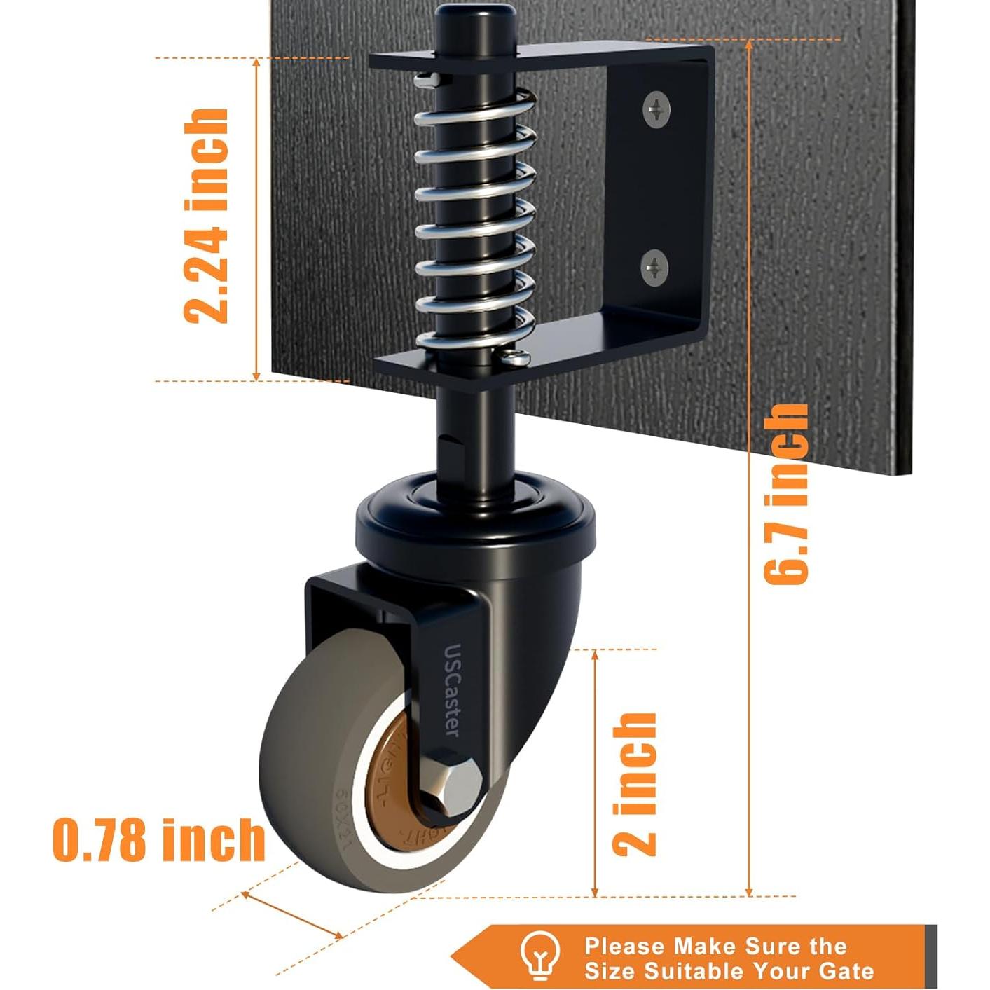 Rueda de Puerta de 5 cm USCASTER con Resortes y Tornillos