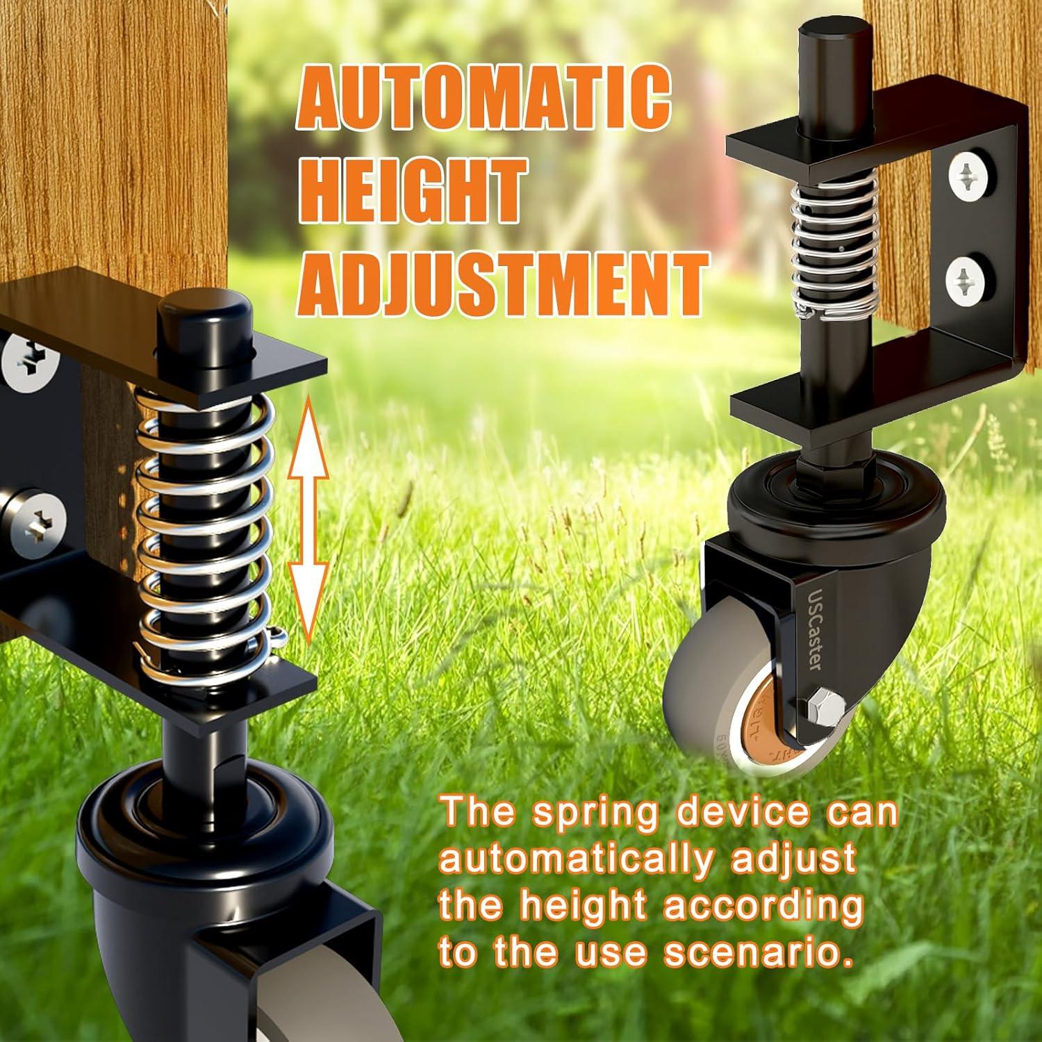 Rueda de Puerta de 5 cm USCASTER con Resortes y Tornillos
